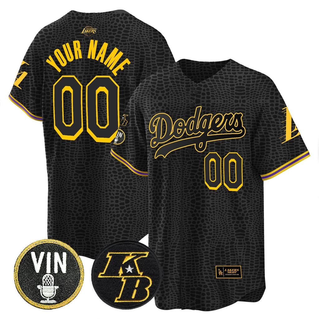 Dodgers Bryant & Vin Patch Cool Base Mamba Custom Jersey - All Stitched by Los Angeles Dodgers