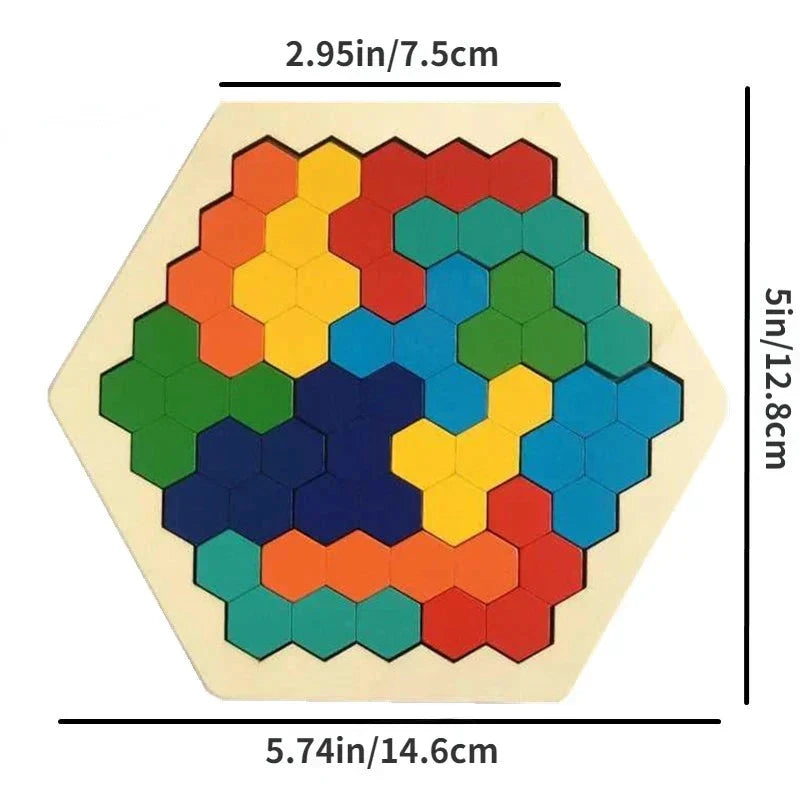 HexaFun 3D hexagonal wooden puzzle game – Educational STEM toy for children Bowlift by Bowlift