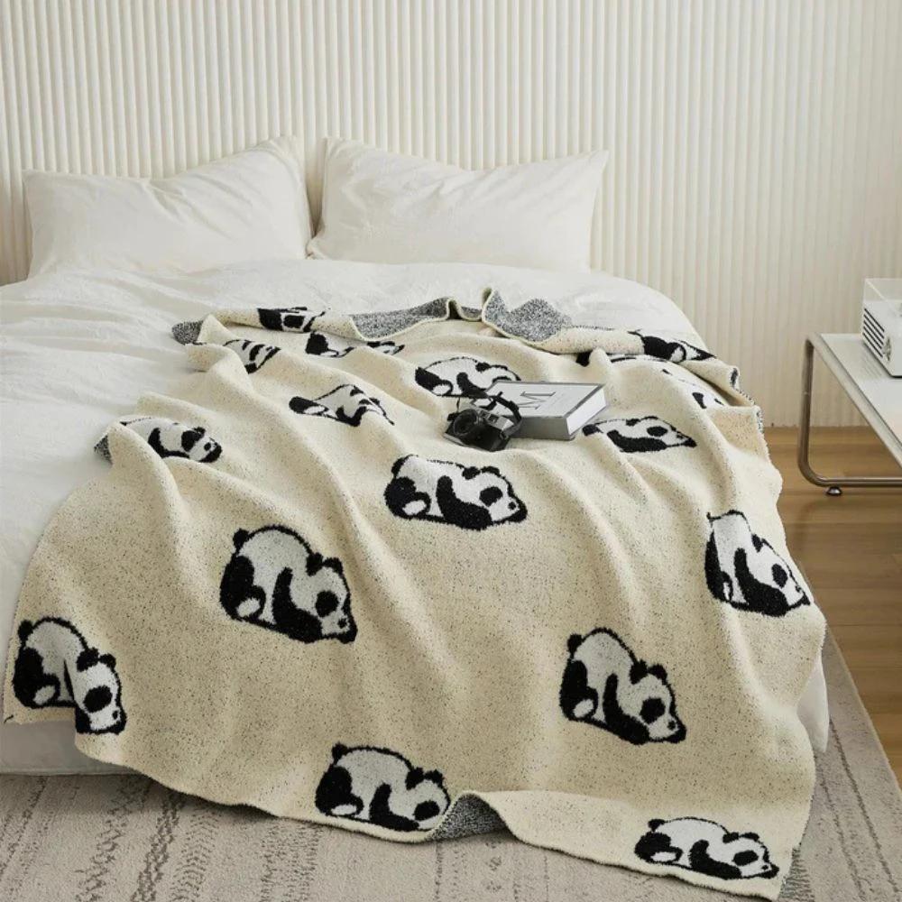 Kawaii Panda Knitted Blanket by Casa & Beyond