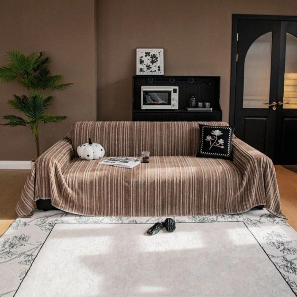 Regal Stripes Chenille Sofa Cover by Casa & Beyond