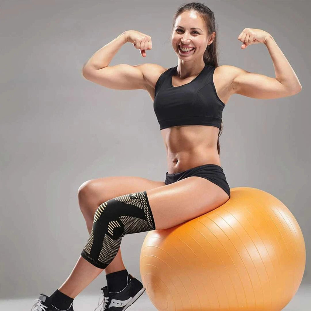 CopperFlex Knee Compression Sleeve | for Pain Relief - Support - Mobility - perfect for Athletes, Arthritis, Seniors, and Injury Recovery Bowlift by Bowlift