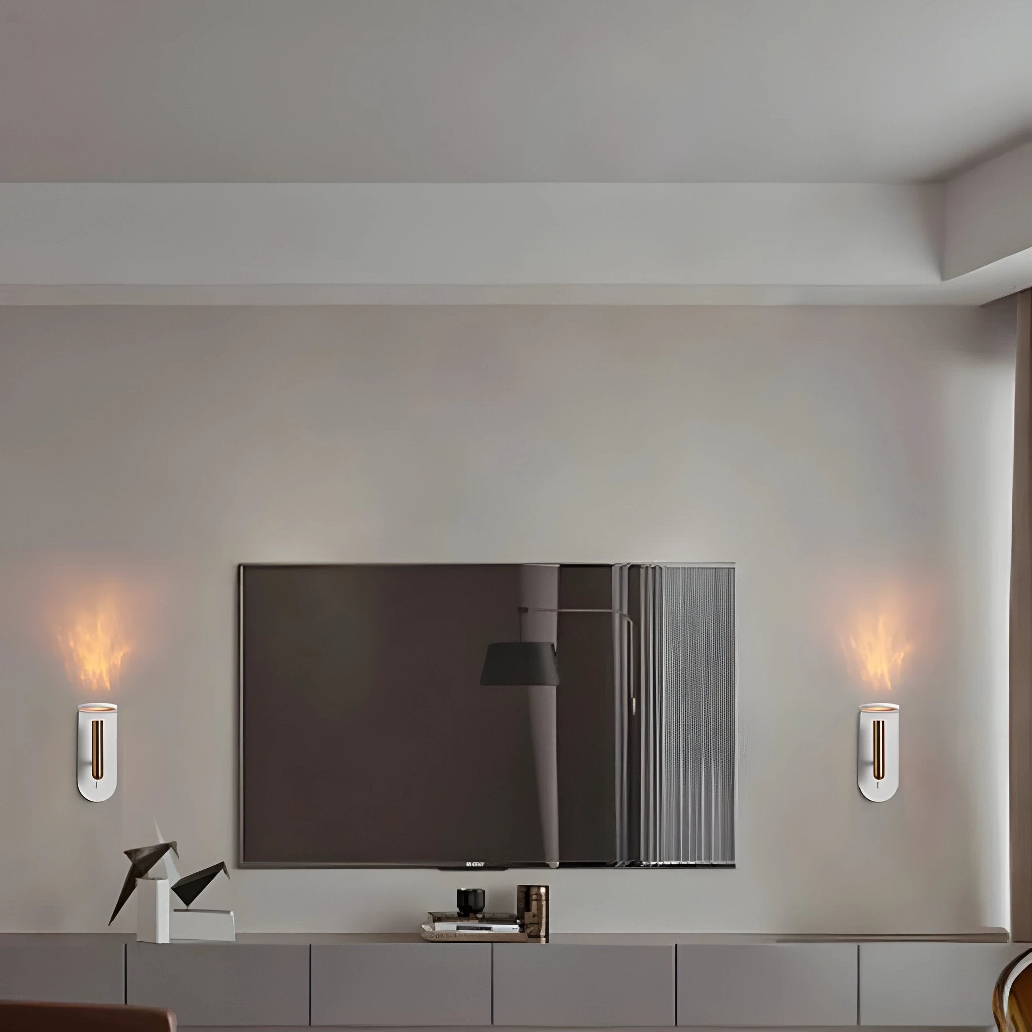 Adjustable Nordic LED Wall Light with Flame Effect Bowlift by Bowlift