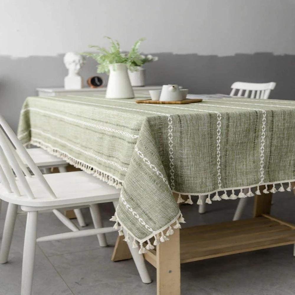 Elegant Cotton Linen Tablecloth by Casa & Beyond