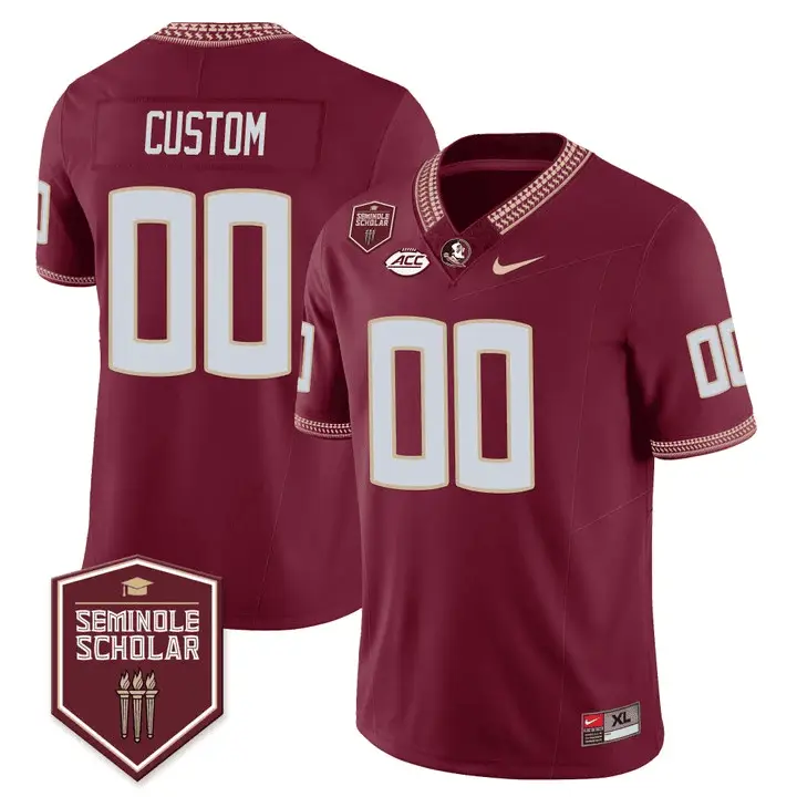 FSS Scholar Patch Vapor Limited Custom Jersey by Florida State Seminoles