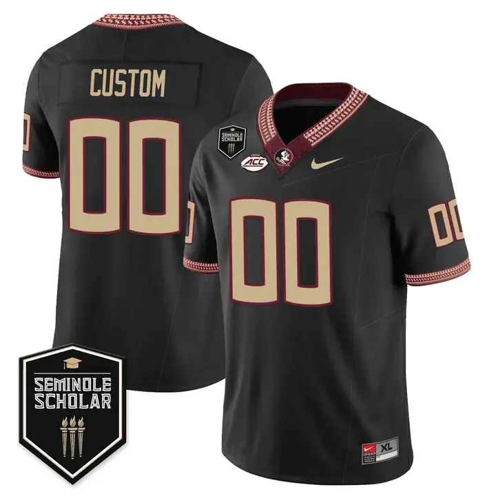 FSS Scholar Patch Vapor Limited Custom Jersey by Florida State Seminoles