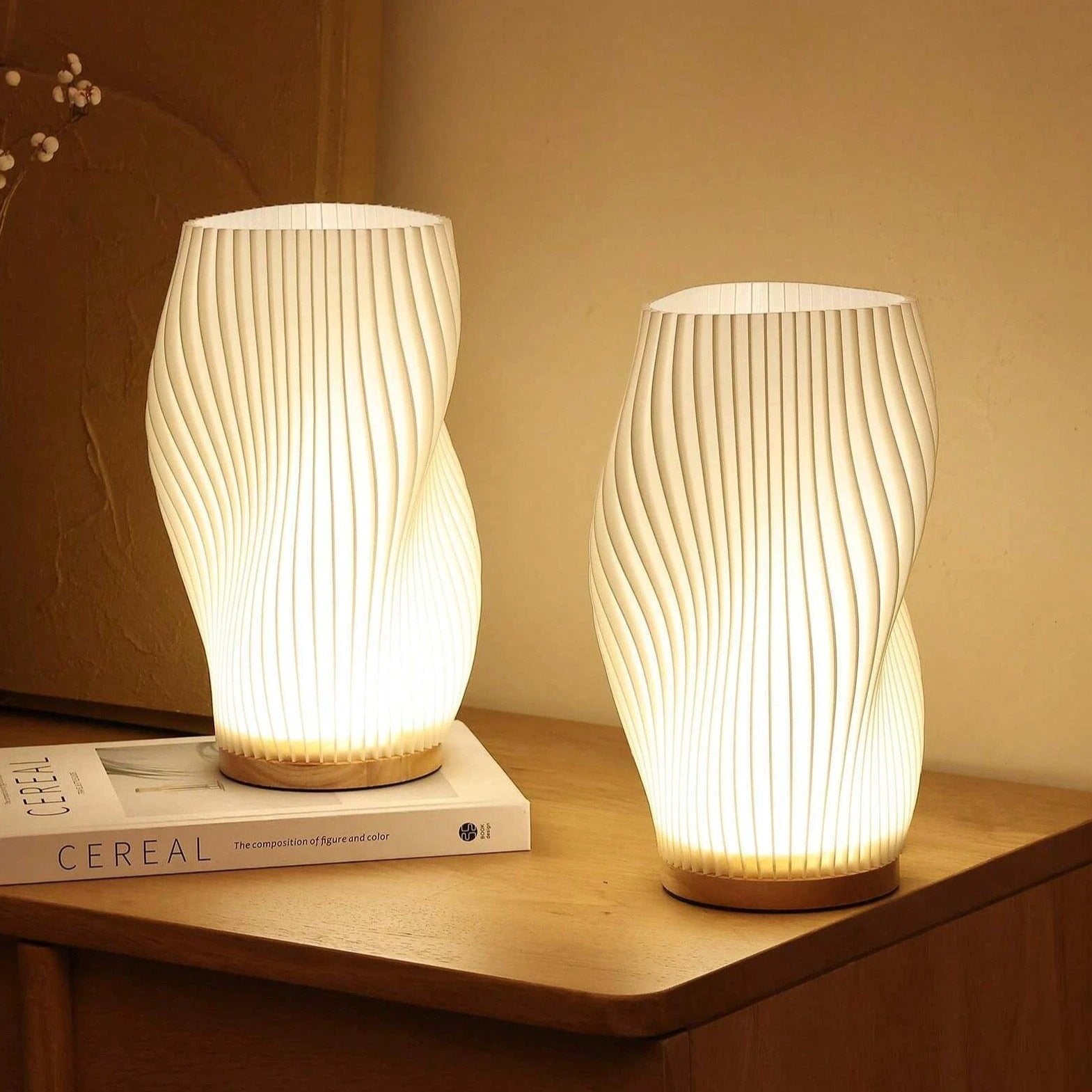 WaveGlow Dual Shade USB Table Lamp Bowlift by Bowlift