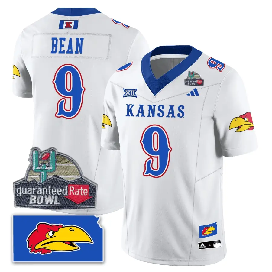 KJ Blackhawk Guaranteed Rate Bowl Patch Vapor Limited Jersey - Stitched by Kansas Jayhawks