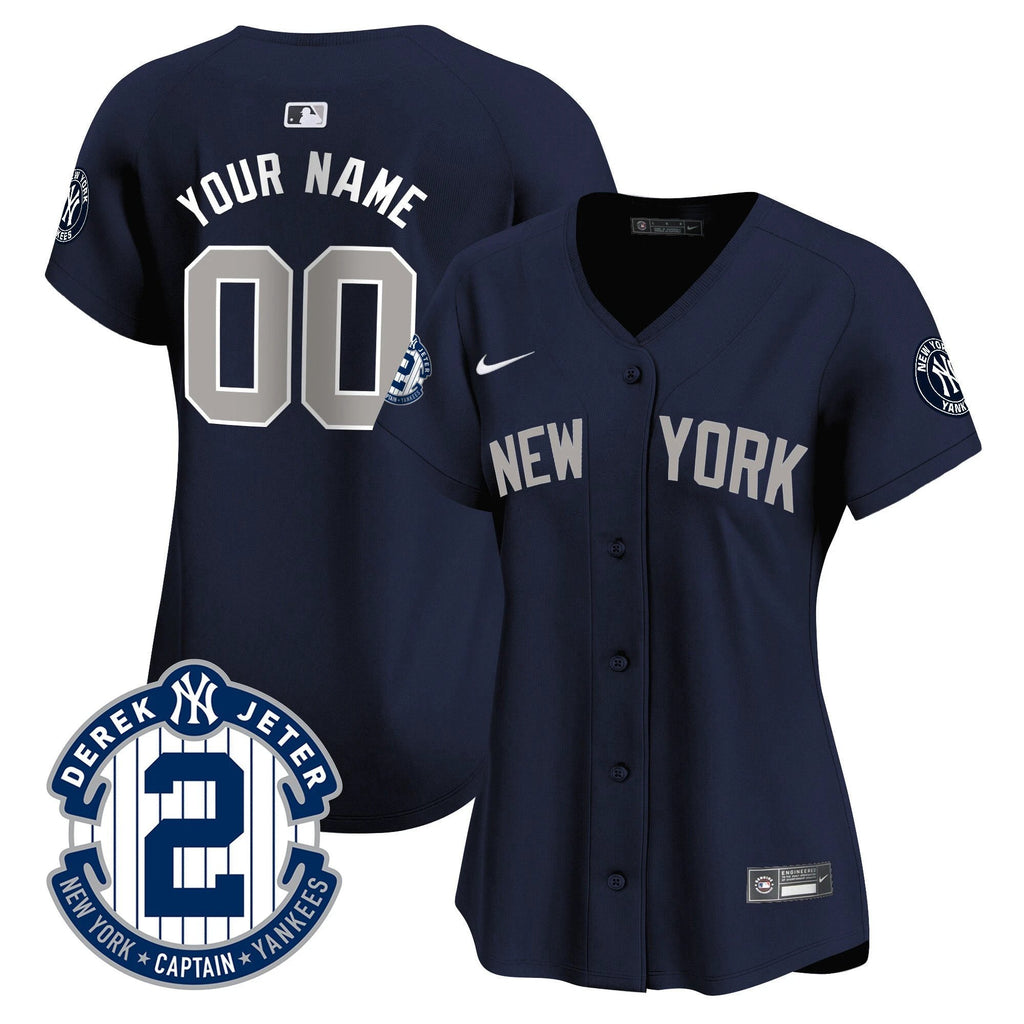 New York Yankees Derek Jeter Patch Vapor Premier Limited Custom Jersey - All Stitched by New York Yankees