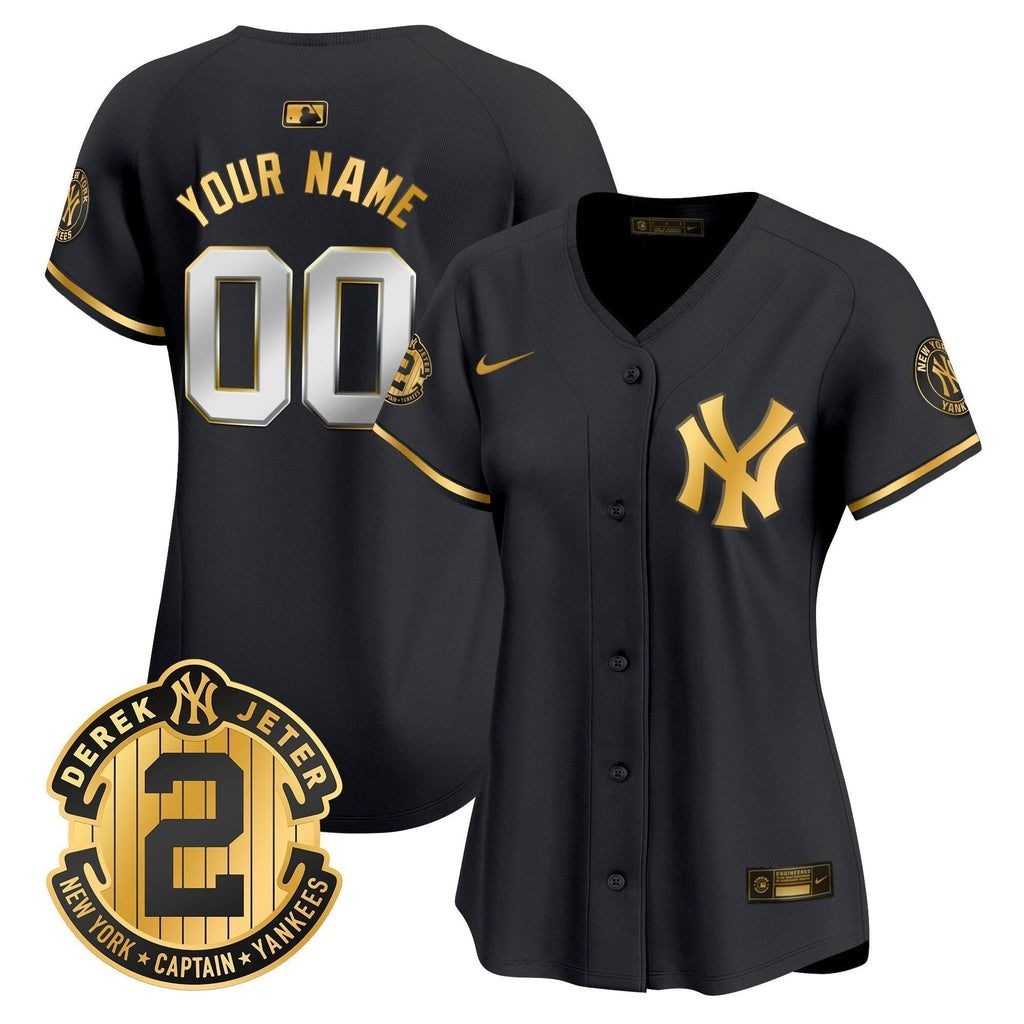 New York Yankees Derek Jeter Patch Vapor Premier Limited Custom Jersey - All Stitched by New York Yankees
