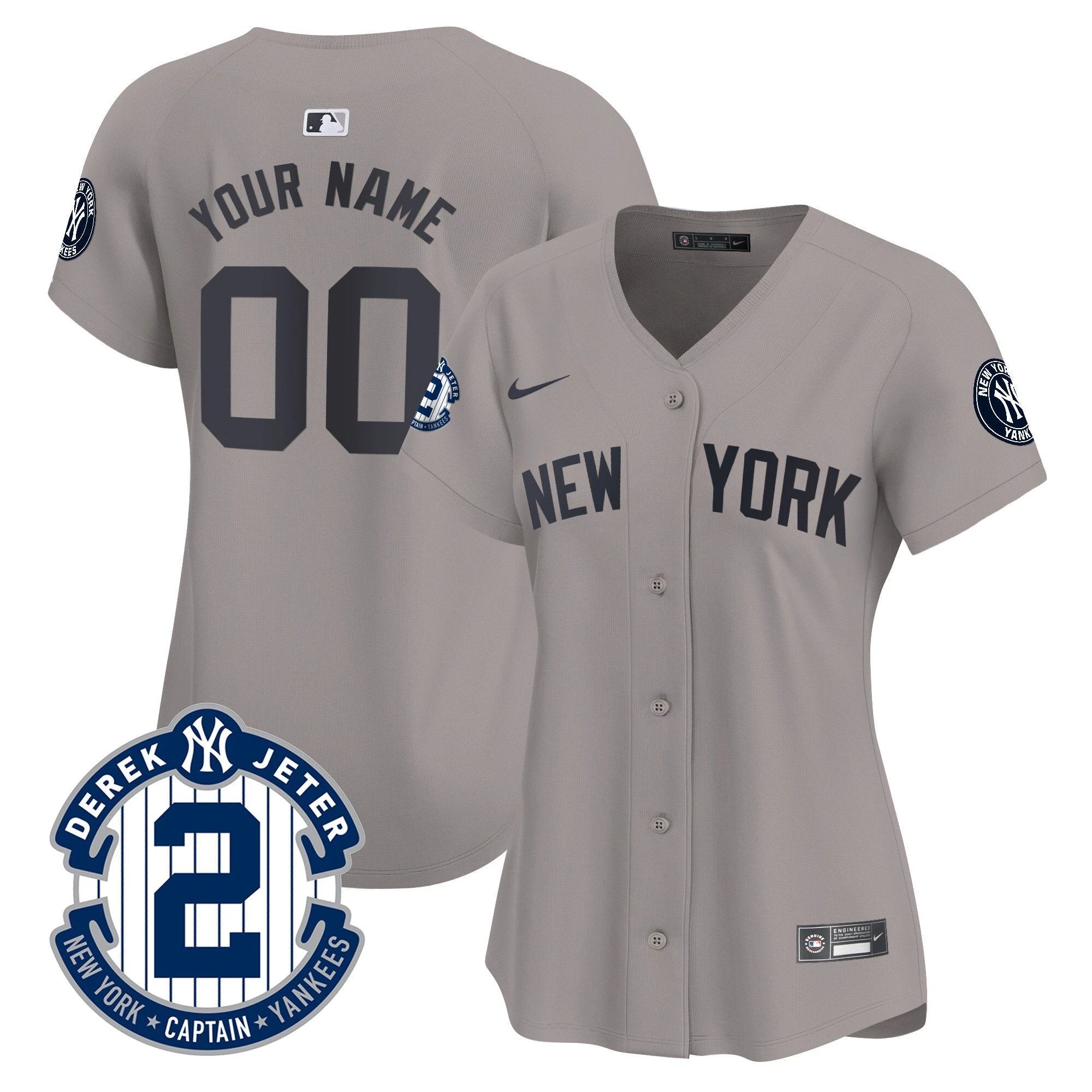 New York Yankees Derek Jeter Patch Vapor Premier Limited Custom Jersey - All Stitched by New York Yankees