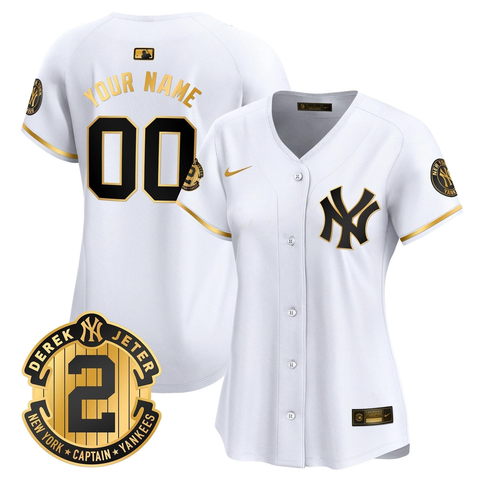 New York Yankees Derek Jeter Patch Vapor Premier Limited Custom Jersey - All Stitched by New York Yankees