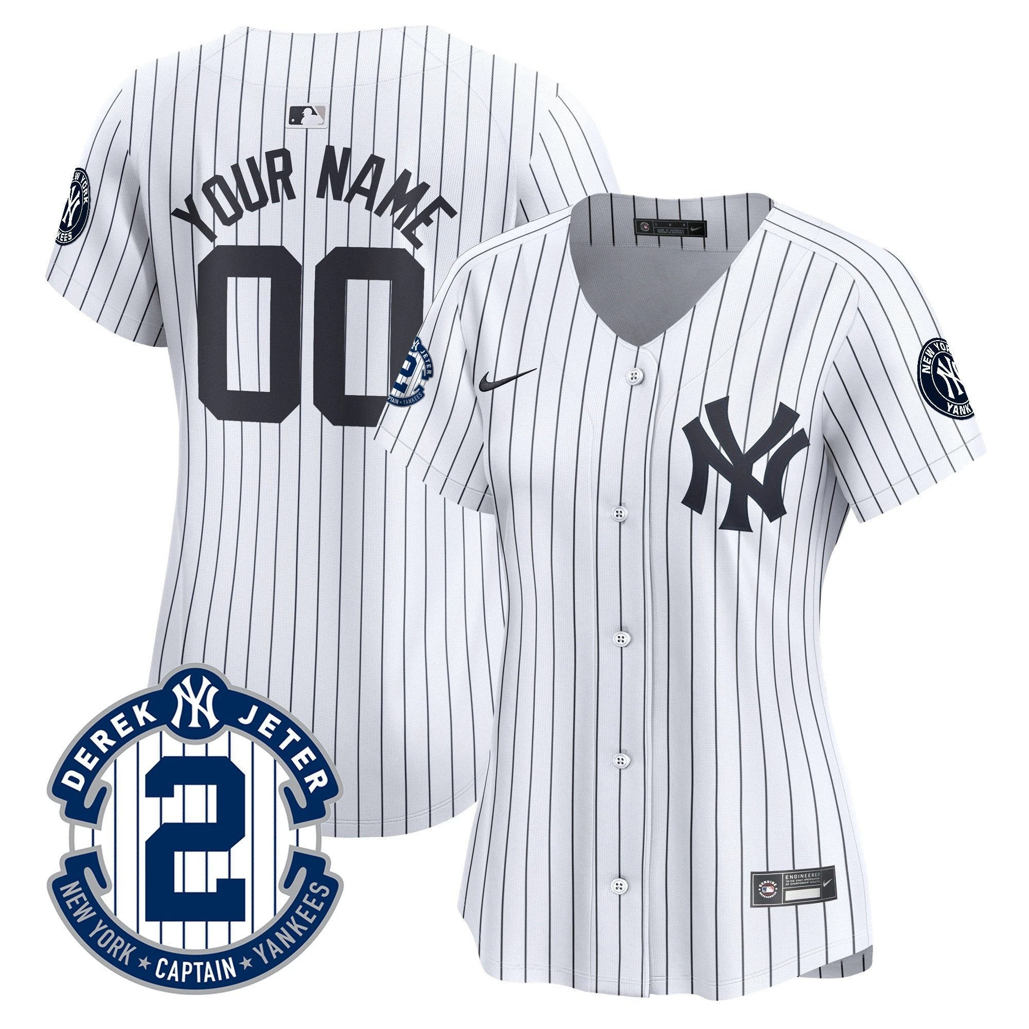 New York Yankees Derek Jeter Patch Vapor Premier Limited Custom Jersey - All Stitched by New York Yankees