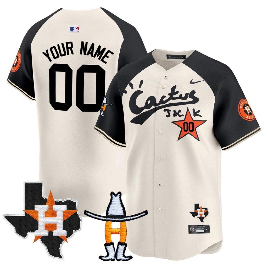 Houston Astros Cactus Jack Houston Rodeo Patch Vapor Premier Limited Custom Jersey - All Stitched by Houston Astros