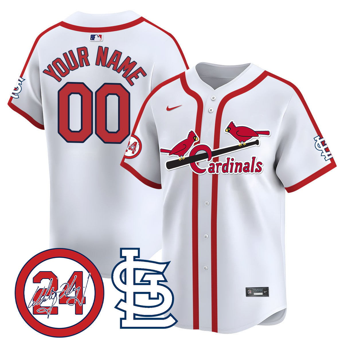 St. Louis Cardinals Memorial Vapor Premier Limited Custom Jersey - All Stitched by St. Louis Cardinals