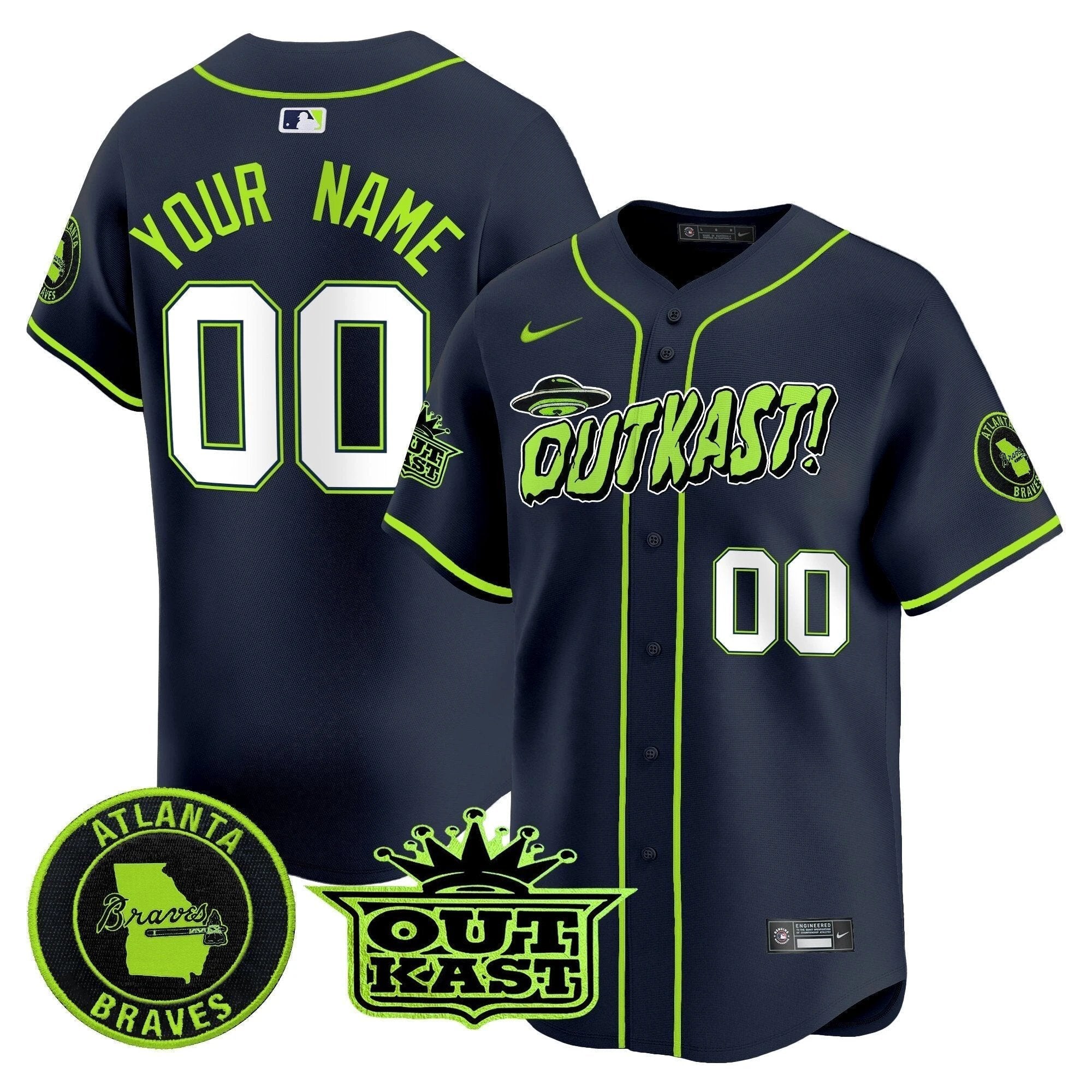 Atlanta Braves Atliens Vapor Premier Limited Custom Jersey V3 - All Stitched by Atlanta Braves