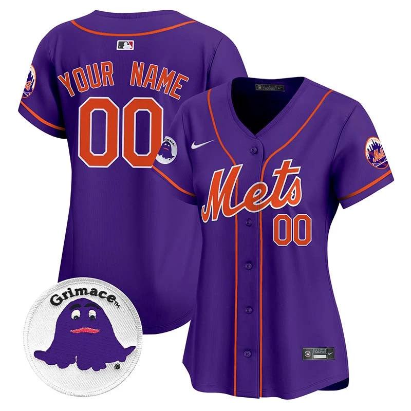 Mets Grimace Vapor Premier Limited Custom Jersey - All Stitched by New York Mets