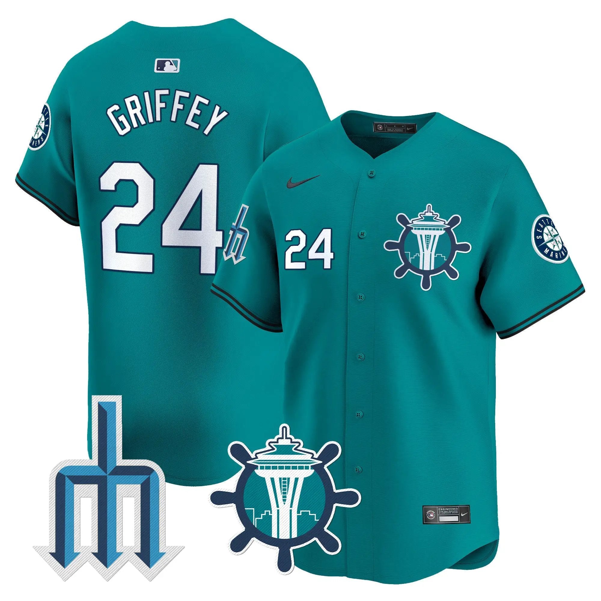 Seattle Mariners Trident Patch Vapor Premier Limited Jersey - All Stitched by Digigearus