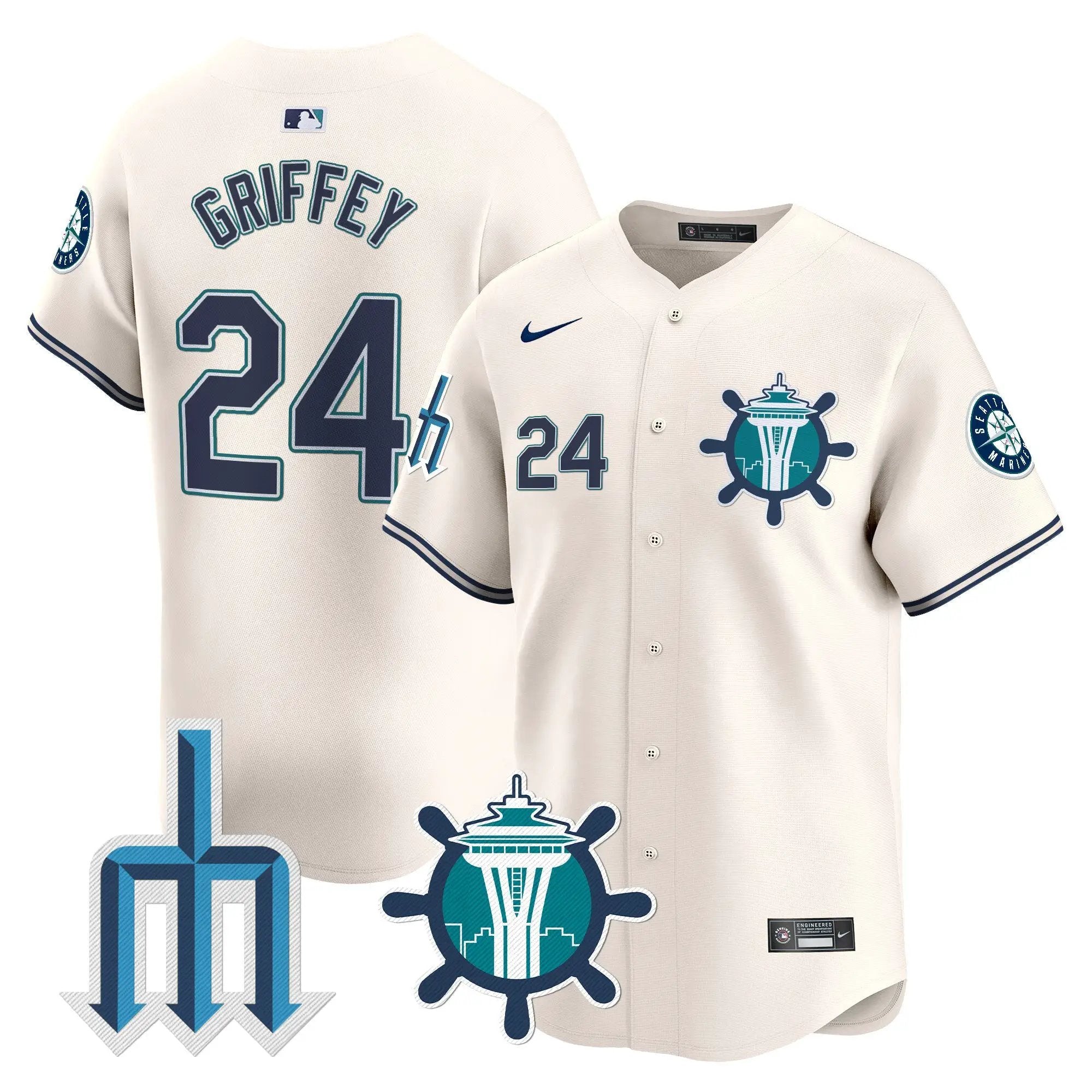 Seattle Mariners Trident Patch Vapor Premier Limited Jersey - All Stitched by Digigearus