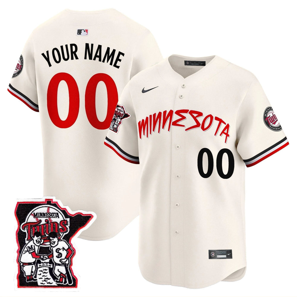 Minnesota Twins Shaking Hands Patch Vapor Premier Limited Custom Jersey - All Stitched by Minnesota Twins