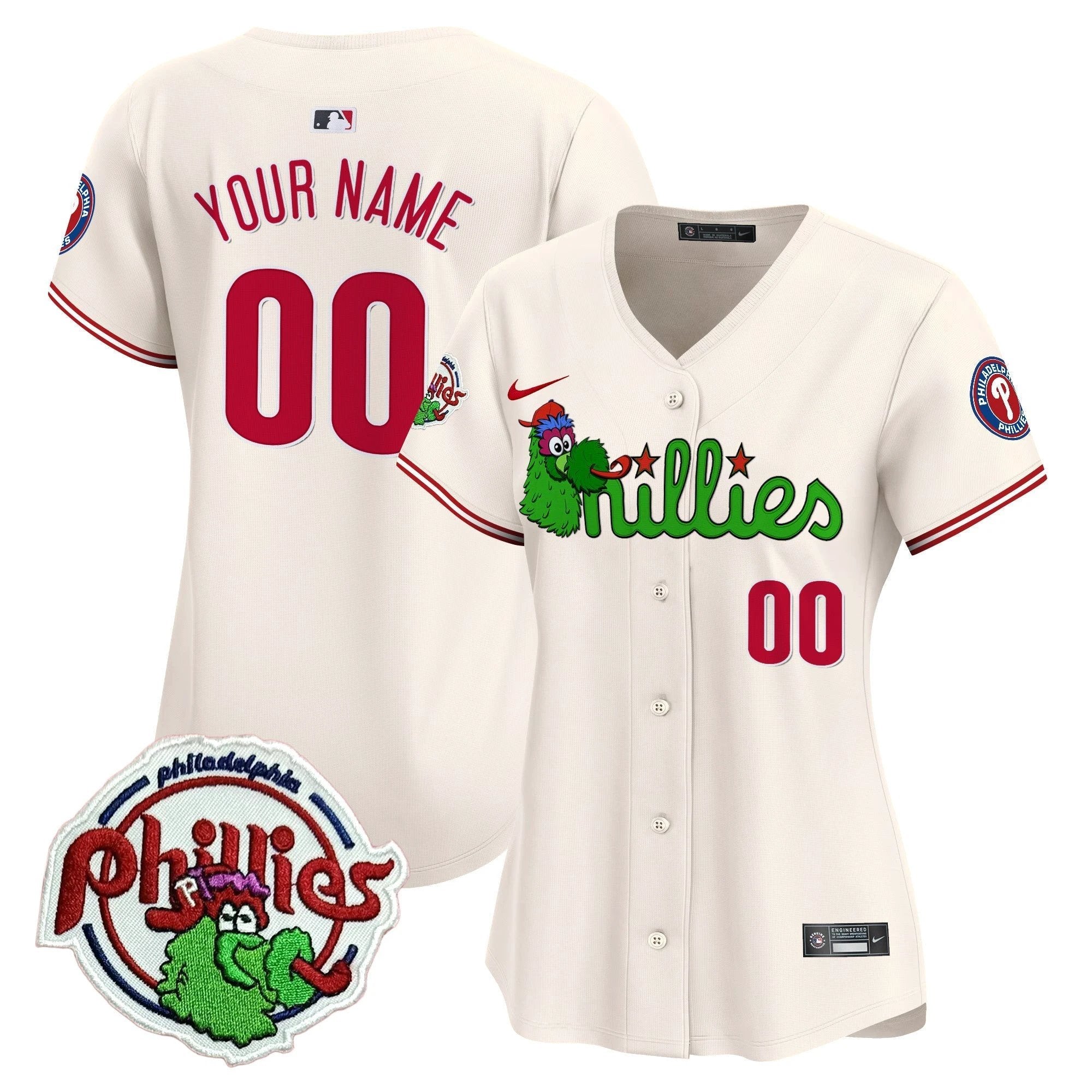 Phillies Phanatic Patch Vapor Premier Limited Custom Jersey V3 - All Stitched by Philadelphia Phillies