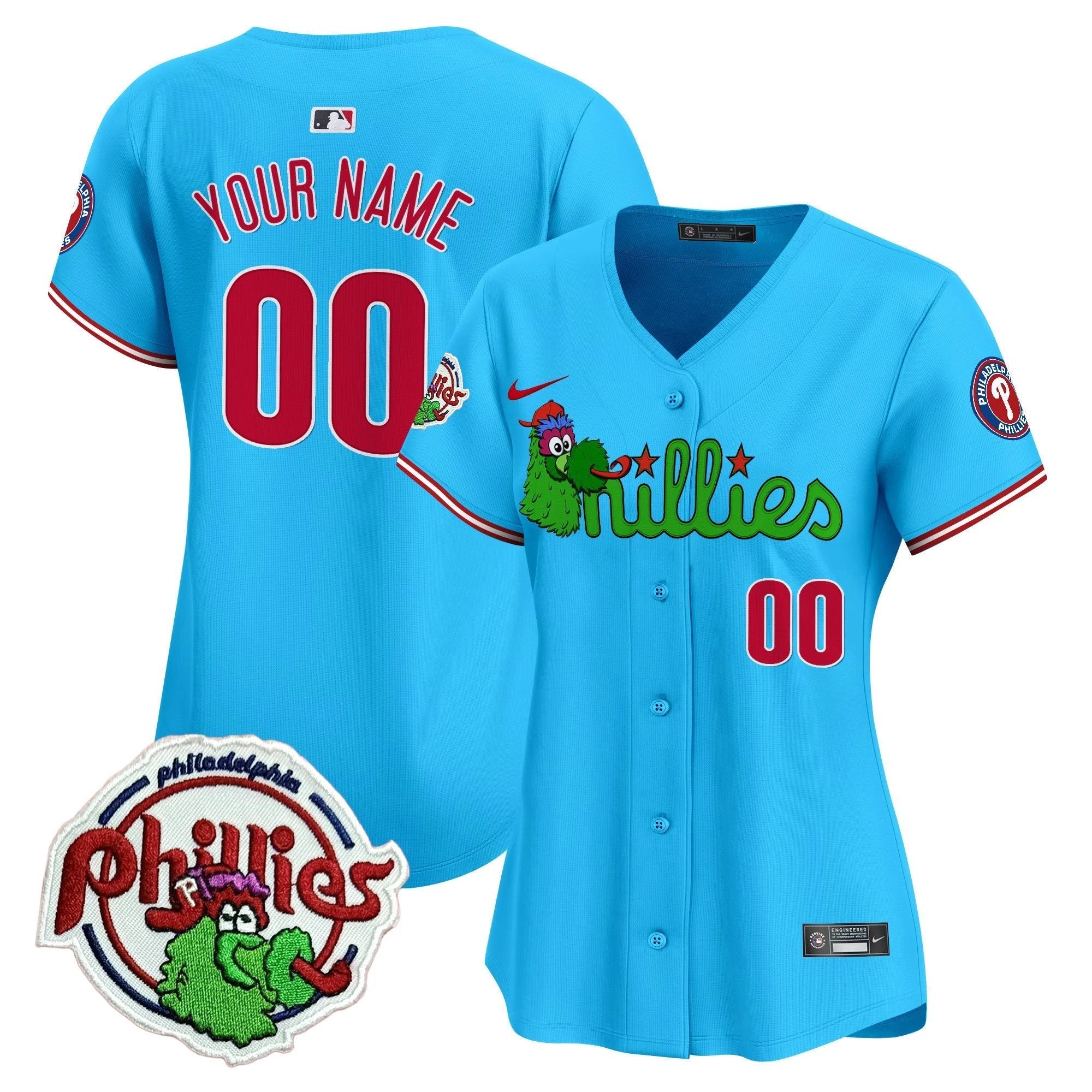Phillies Phanatic Patch Vapor Premier Limited Custom Jersey V3 - All Stitched by Philadelphia Phillies