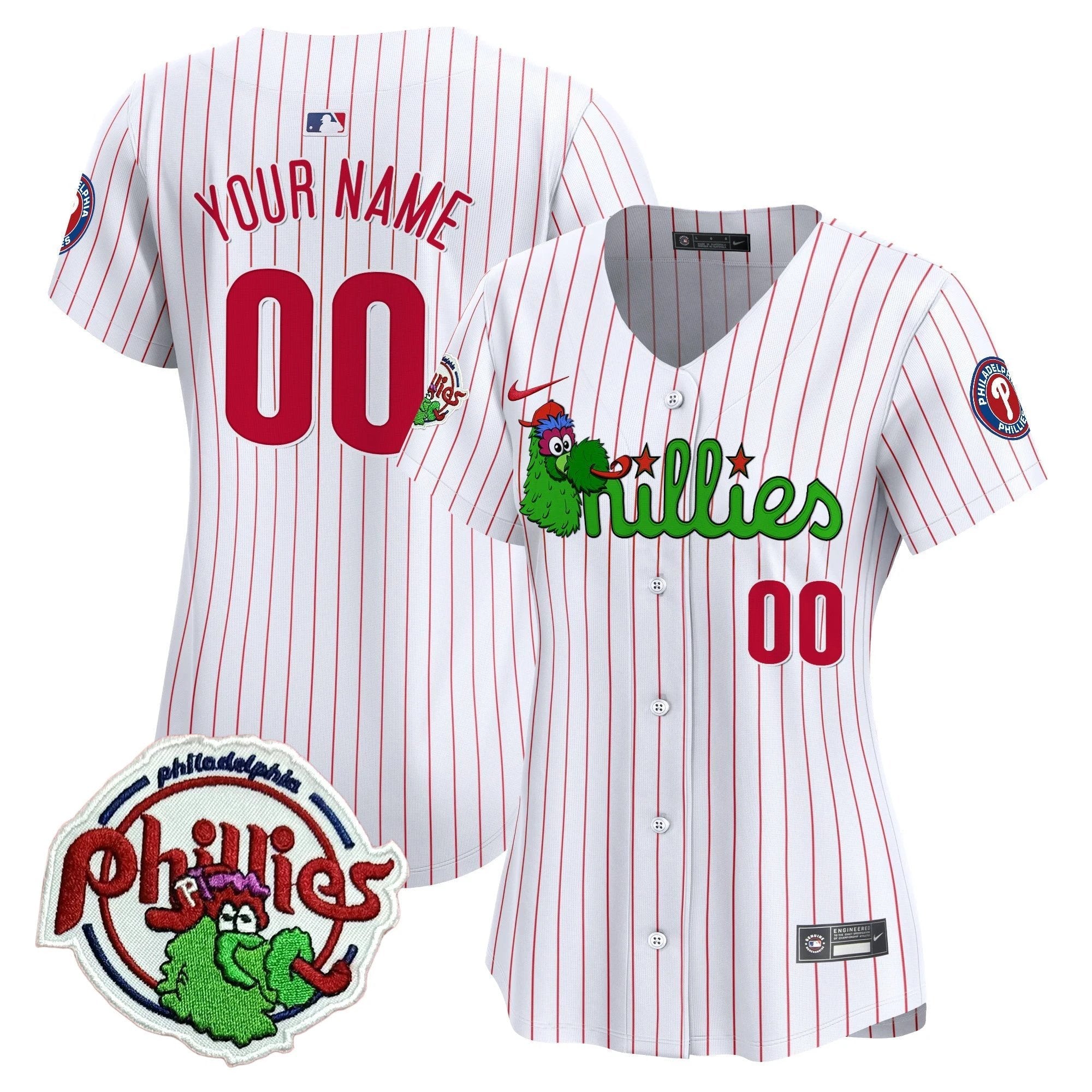 Phillies Phanatic Patch Vapor Premier Limited Custom Jersey V3 - All Stitched by Philadelphia Phillies