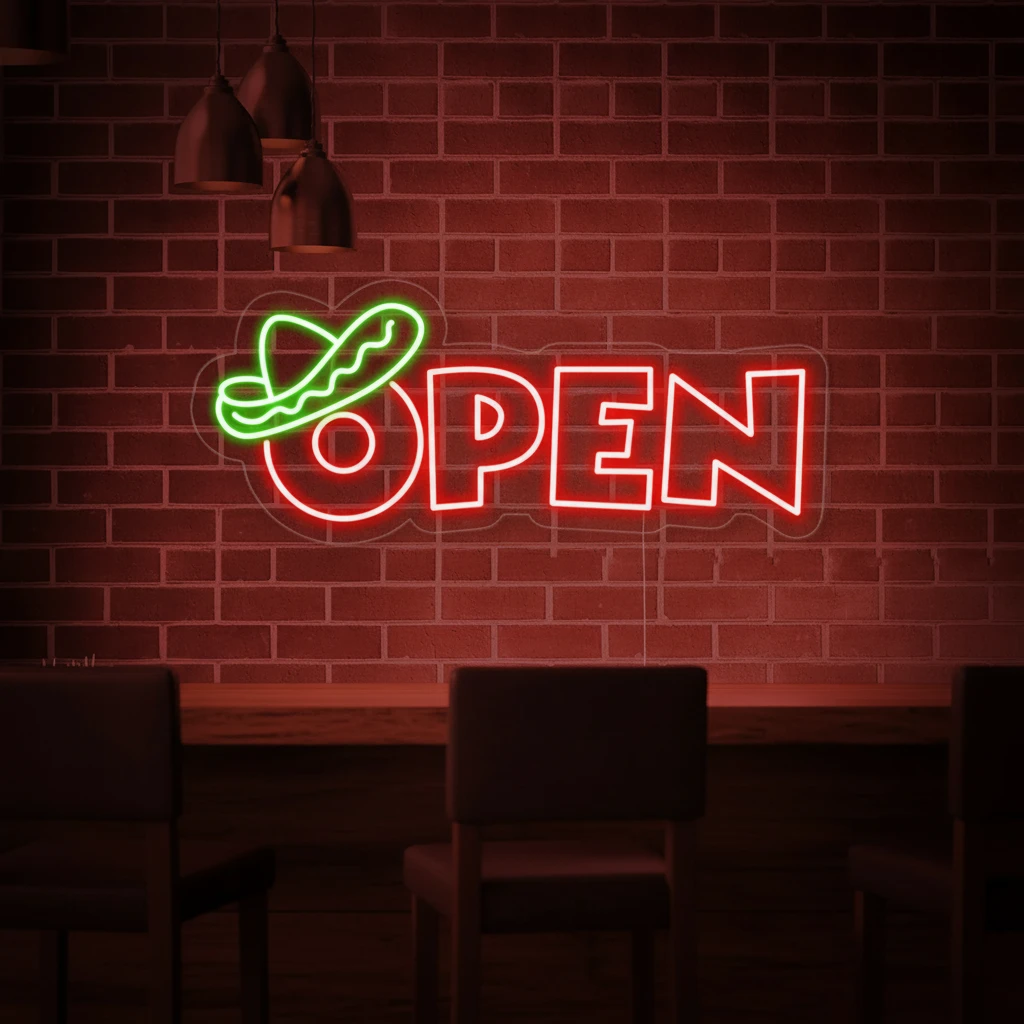 Mexican Food Shop Open Led Neon Sign by Neonchics