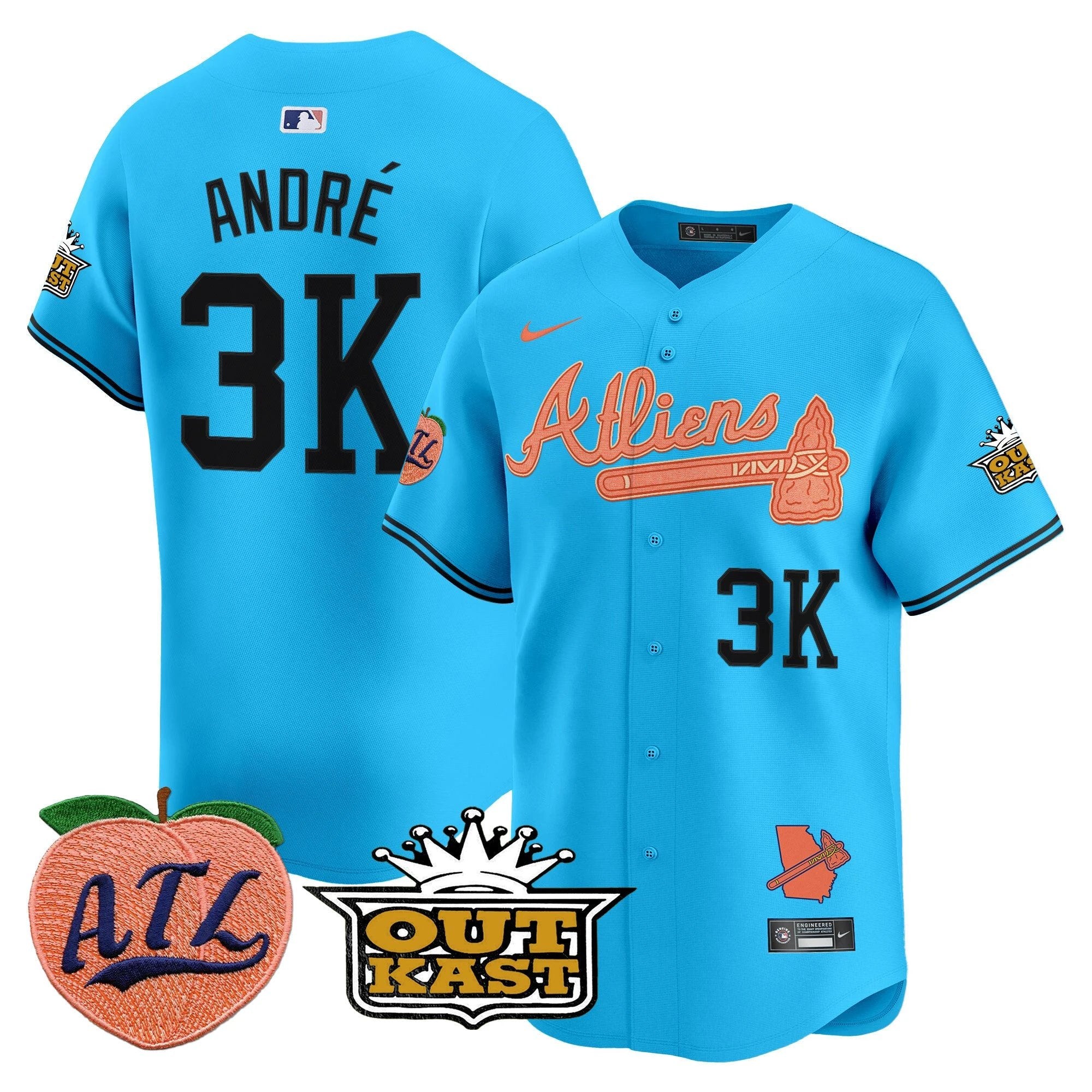ATL Atliens & Peach Vapor Premier Limited Jersey - All Stitched by Digigearus