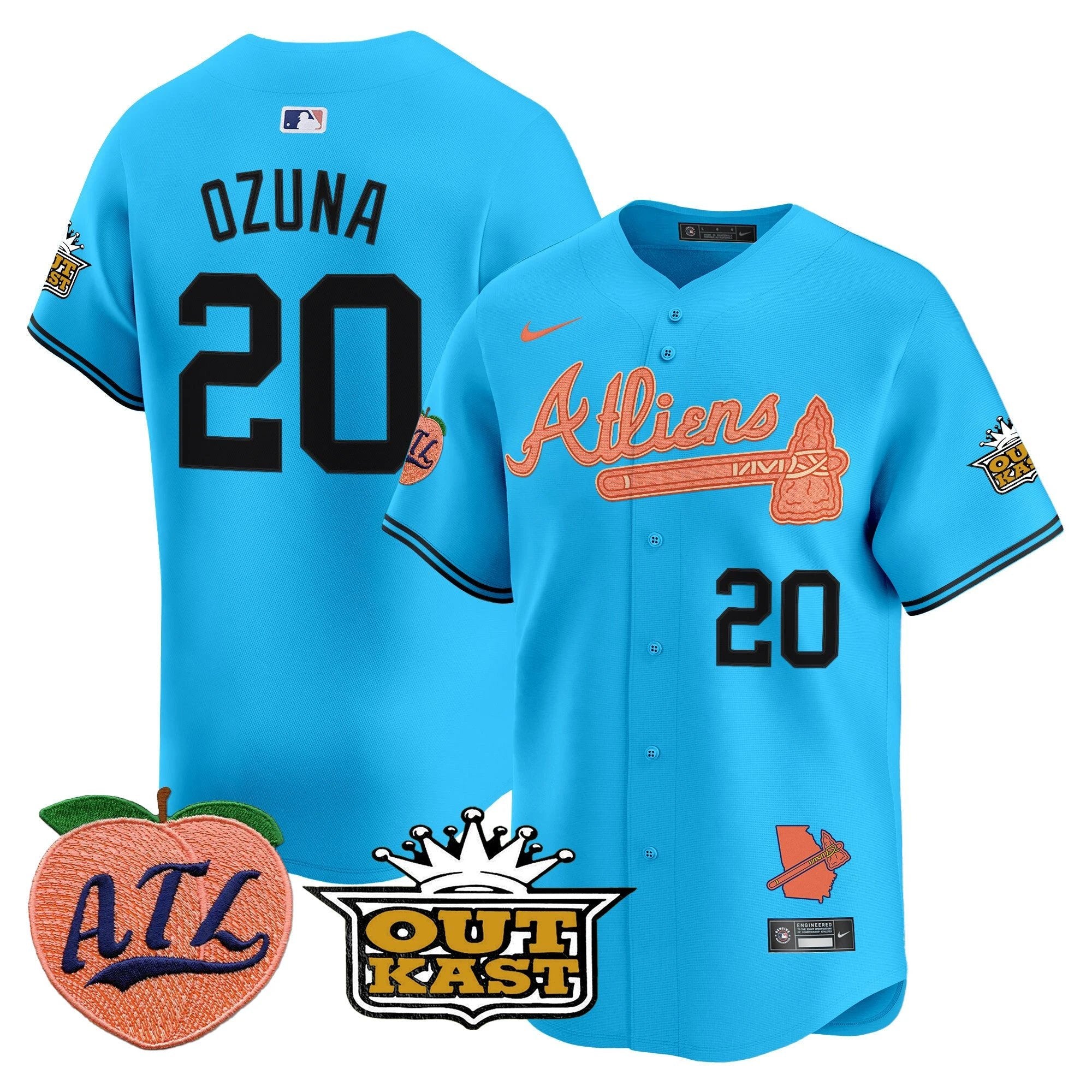 ATL Atliens & Peach Vapor Premier Limited Jersey - All Stitched by Digigearus