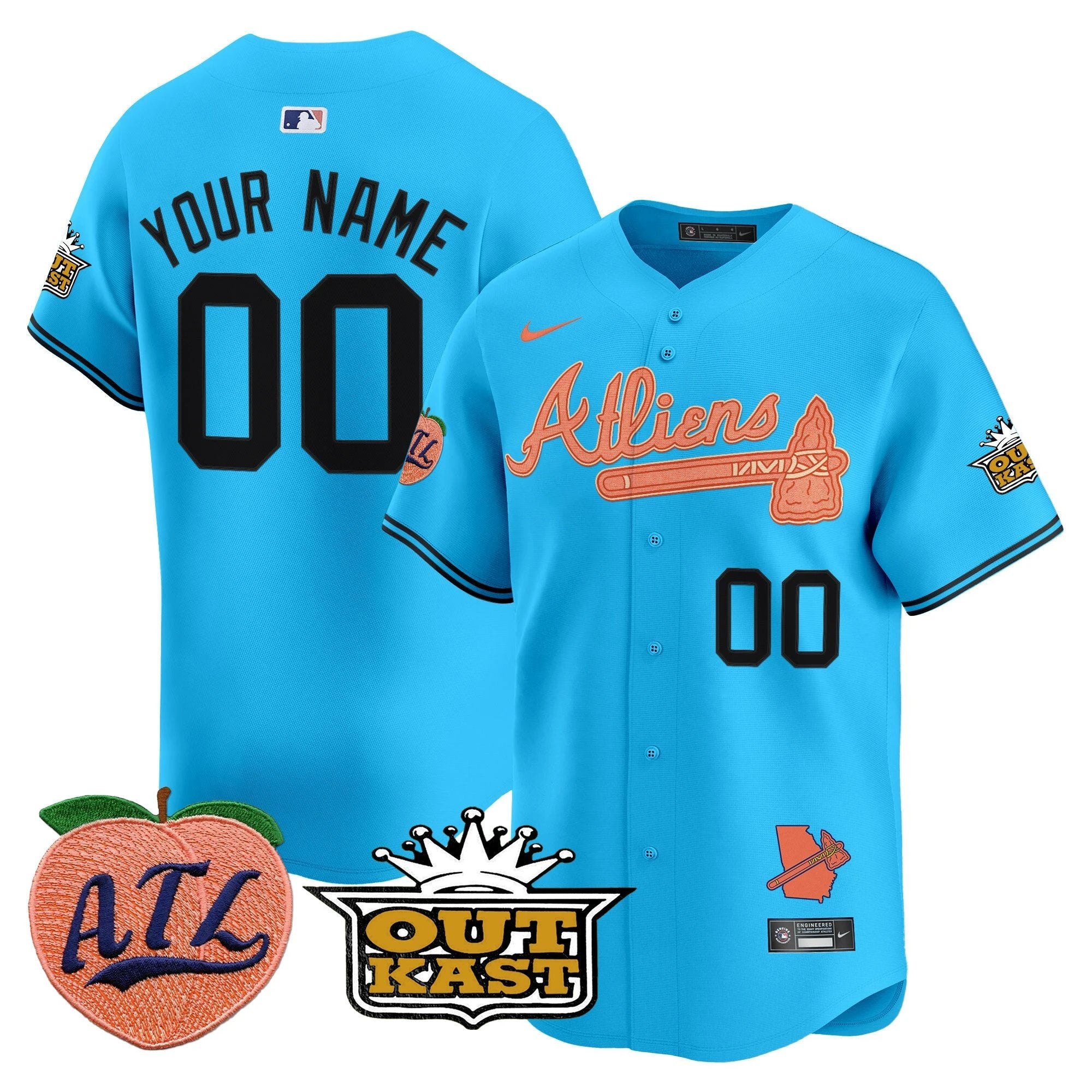 ATL Atliens & Peach Vapor Premier Limited Custom Jersey - All Stitched by Digigearus
