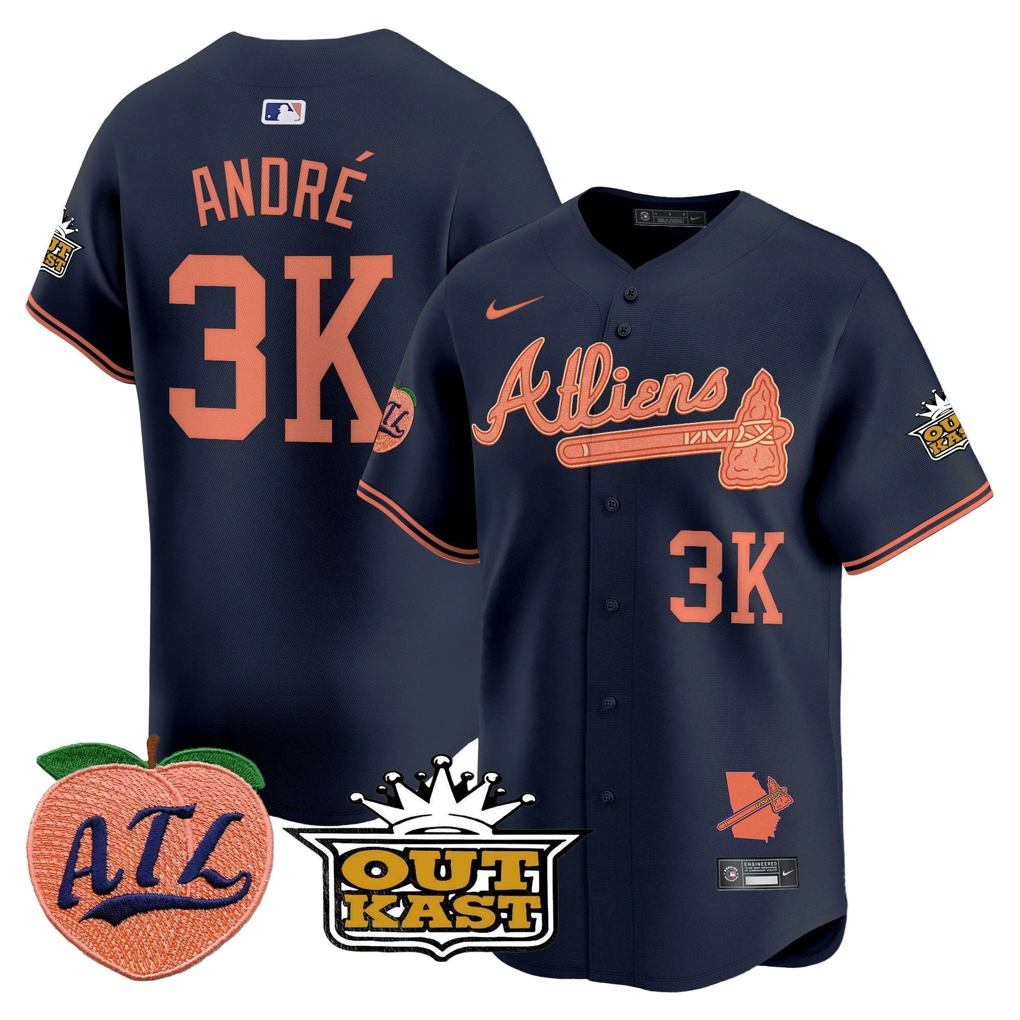 ATL Atliens & Peach Vapor Premier Limited Jersey - All Stitched by Digigearus