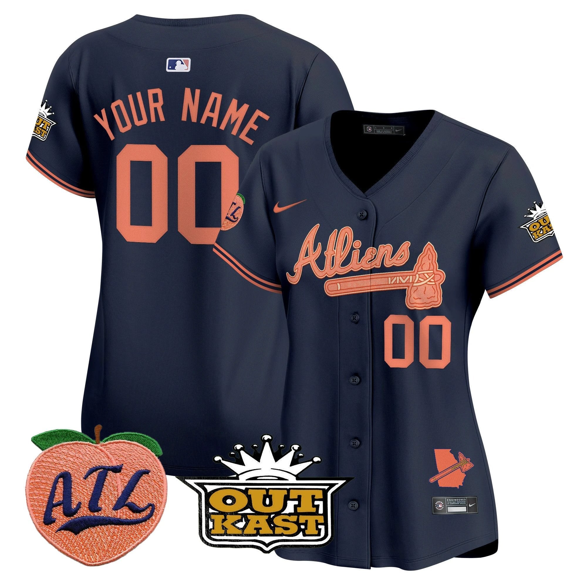 ATL Atliens & Peach Vapor Premier Limited Custom Jersey - All Stitched by Digigearus