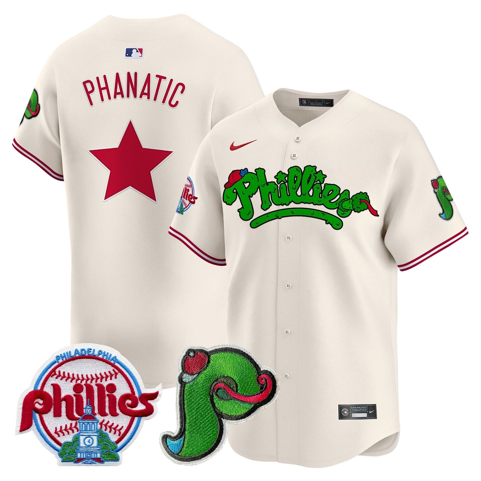 Phillies Phanatic Patch Vapor Premier Limited Jersey V4 - All Stitched by Digigearus