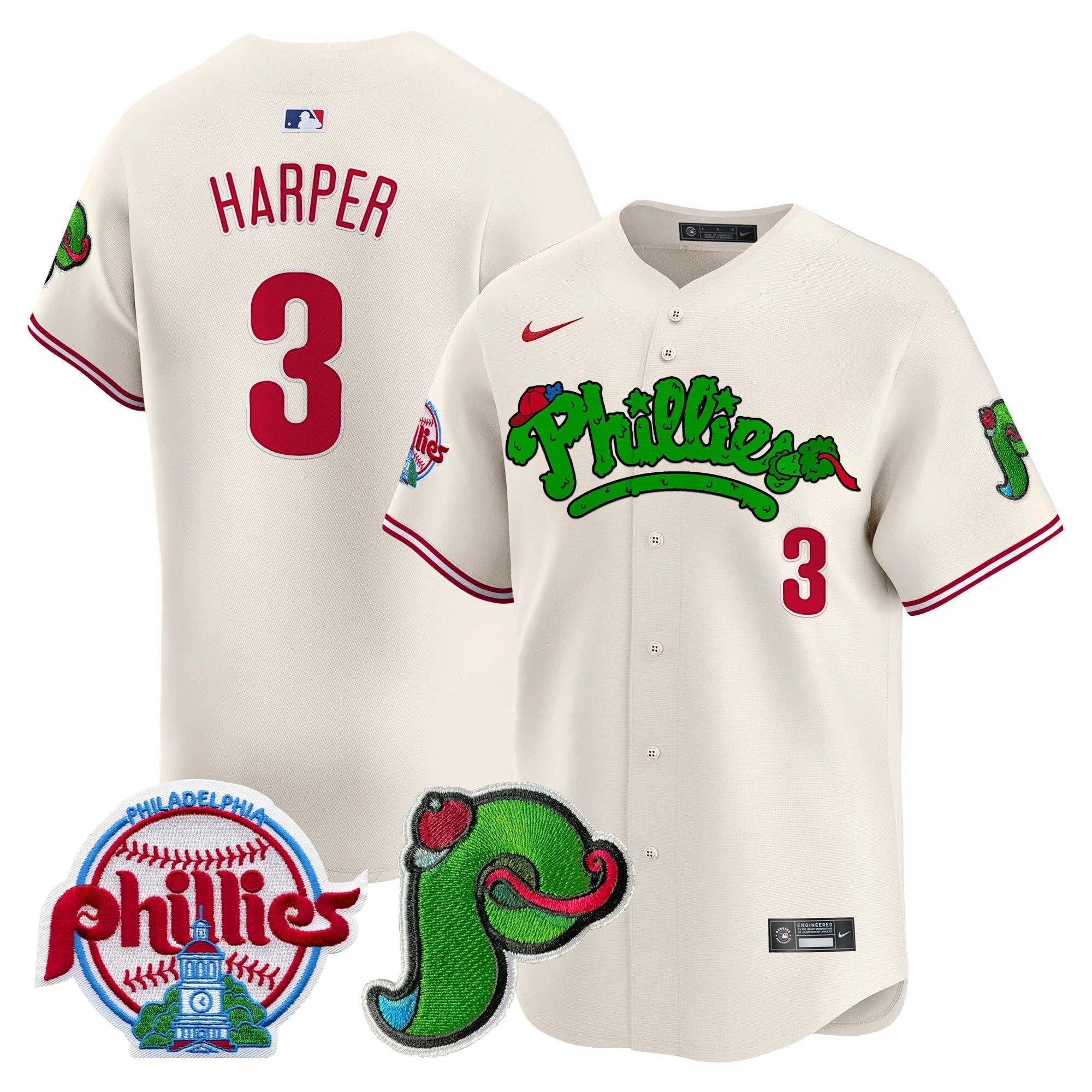 Phillies Phanatic Patch Vapor Premier Limited Jersey V4 - All Stitched by Digigearus