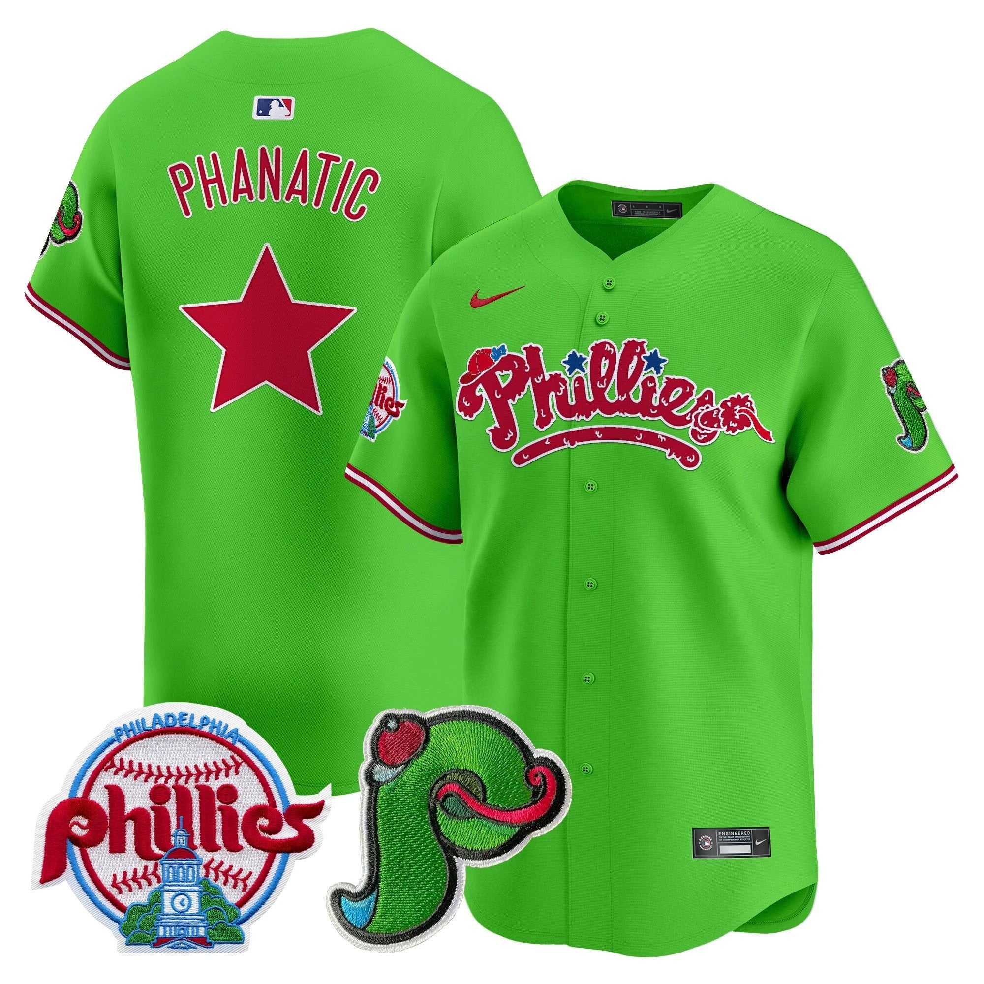 Phillies Phanatic Patch Vapor Premier Limited Jersey V4 - All Stitched by Digigearus