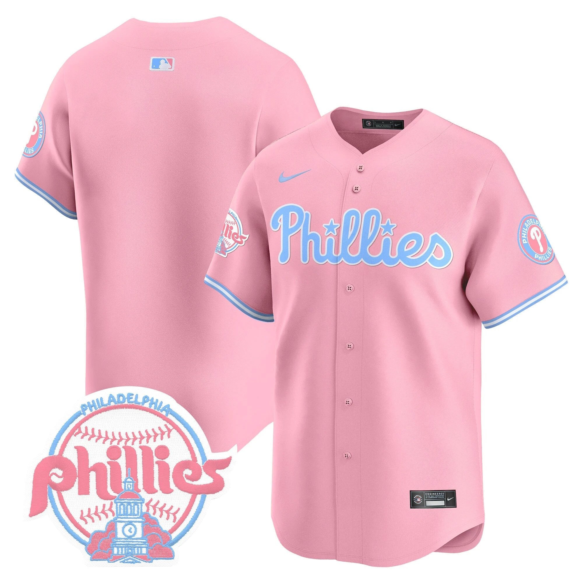 Unisex Phillies Bubblegum Pink Vapor Premier Limited Jersey V2 - All Stitched by Digigearus