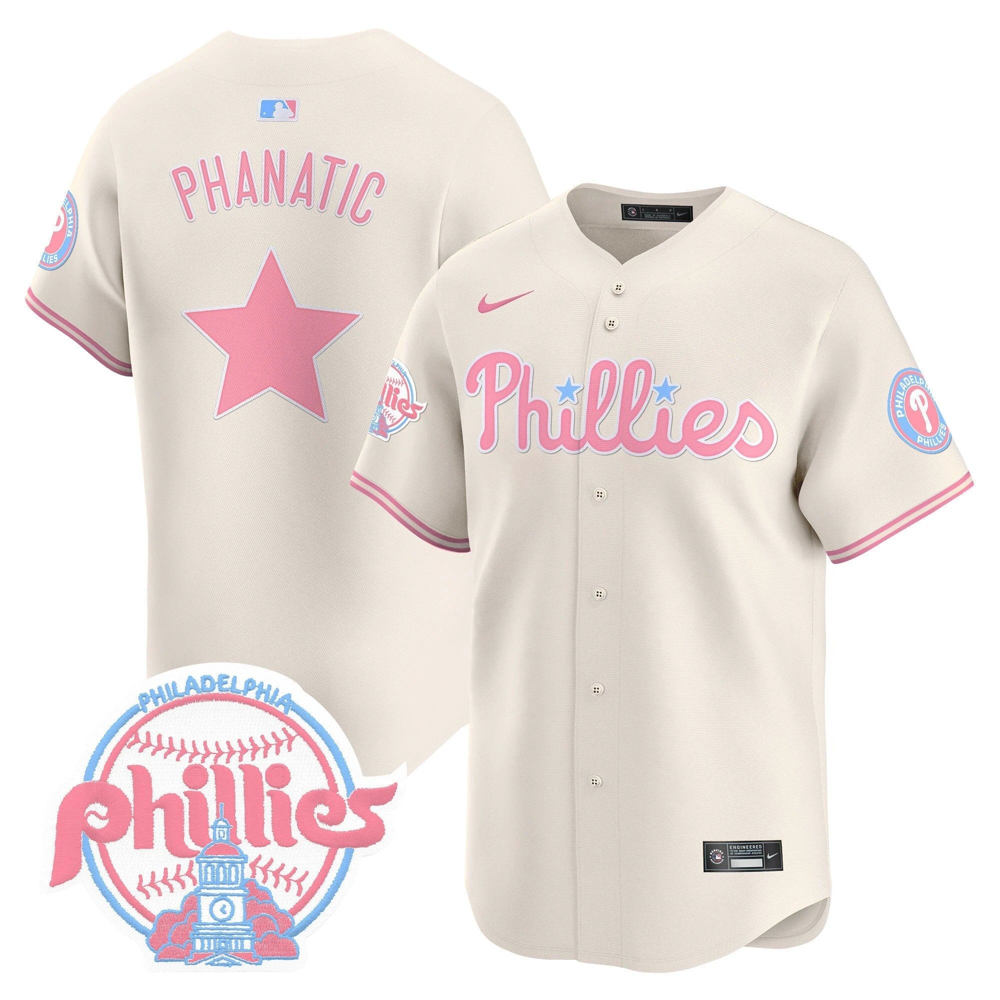 Unisex Phillies Bubblegum Pink Vapor Premier Limited Jersey V2 - All Stitched by Digigearus