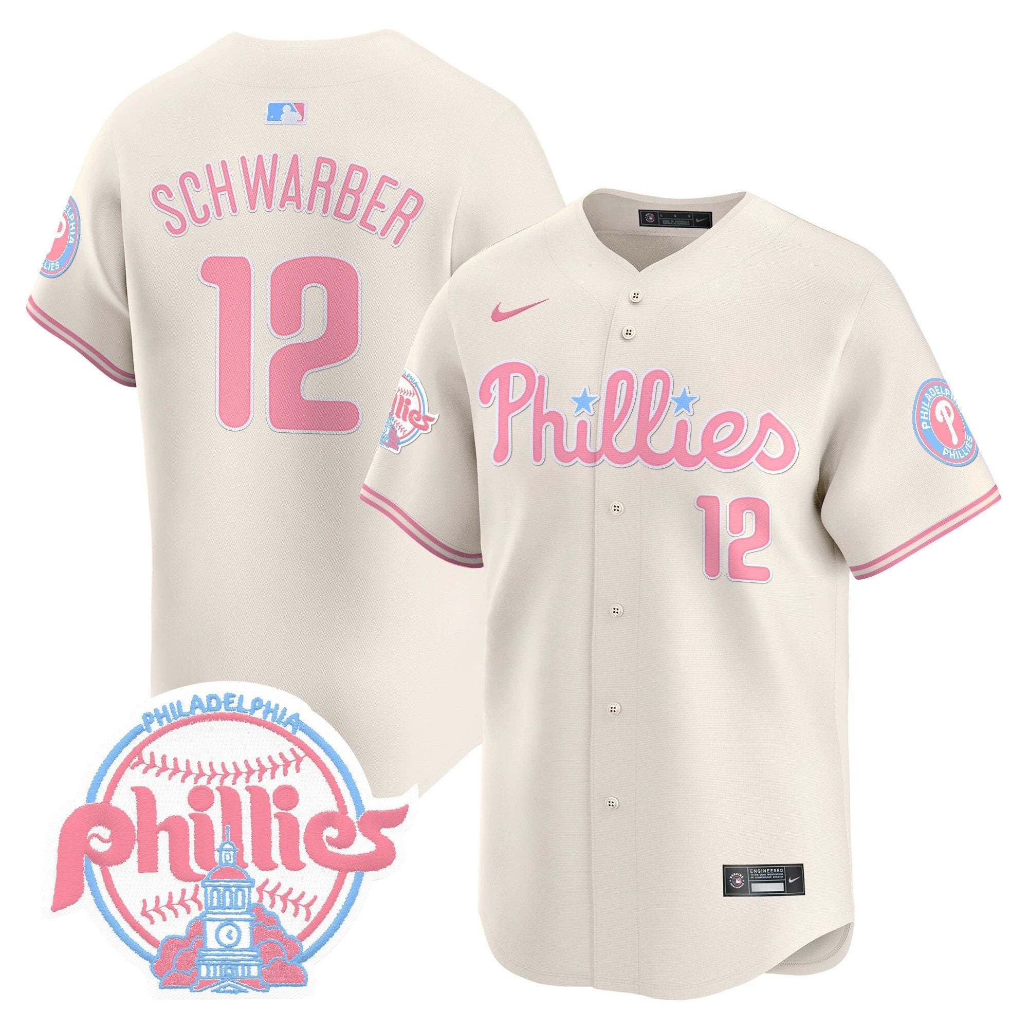 Unisex Phillies Bubblegum Pink Vapor Premier Limited Jersey V2 - All Stitched by Digigearus