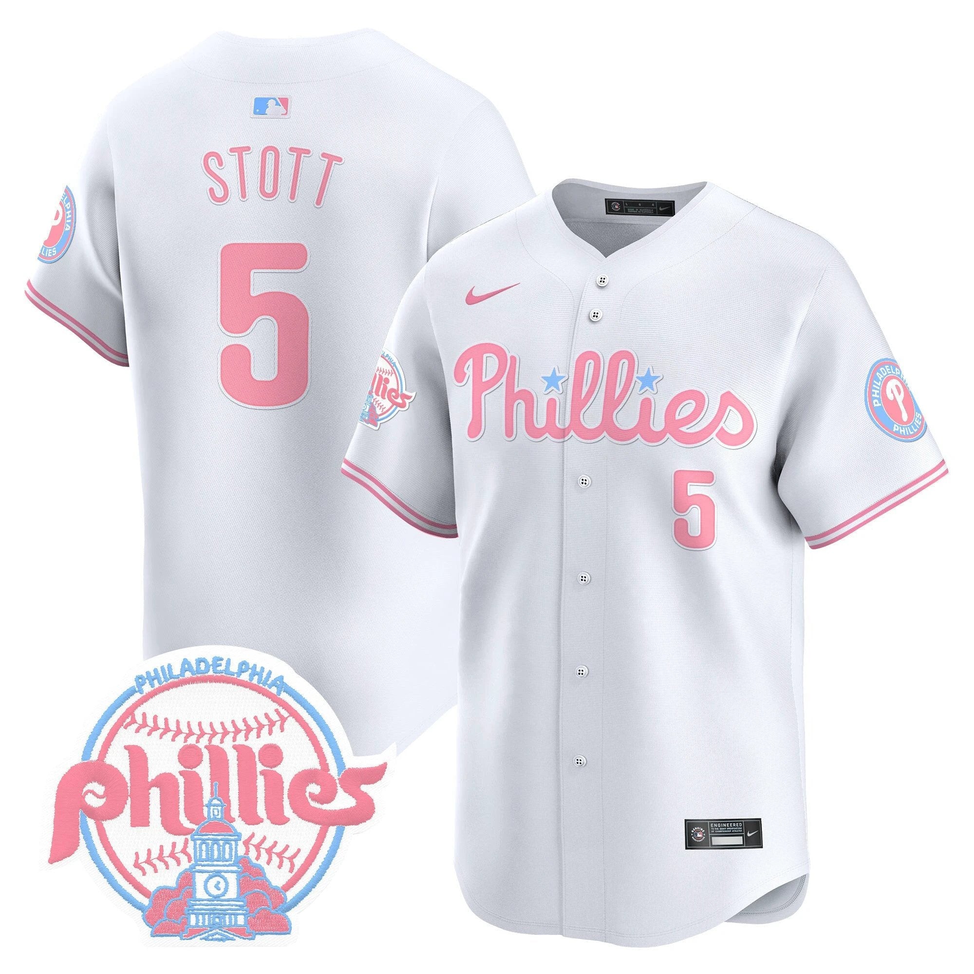 Unisex Phillies Bubblegum Pink Vapor Premier Limited Jersey V2 - All Stitched by Digigearus