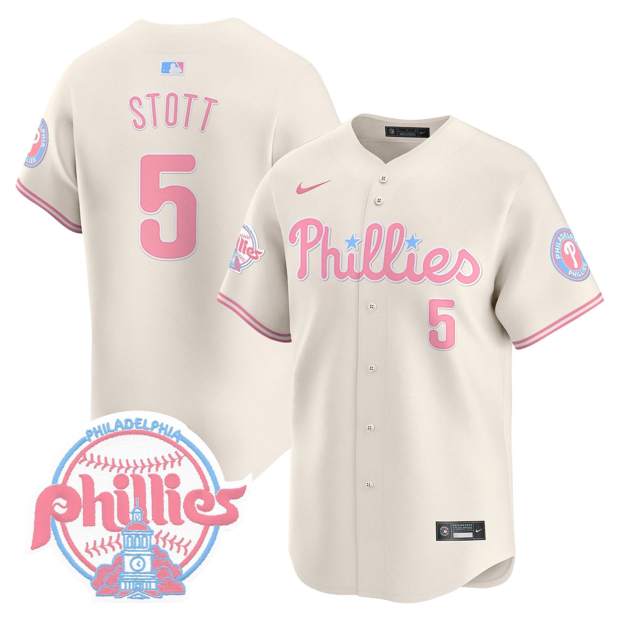 Unisex Phillies Bubblegum Pink Vapor Premier Limited Jersey V2 - All Stitched by Digigearus