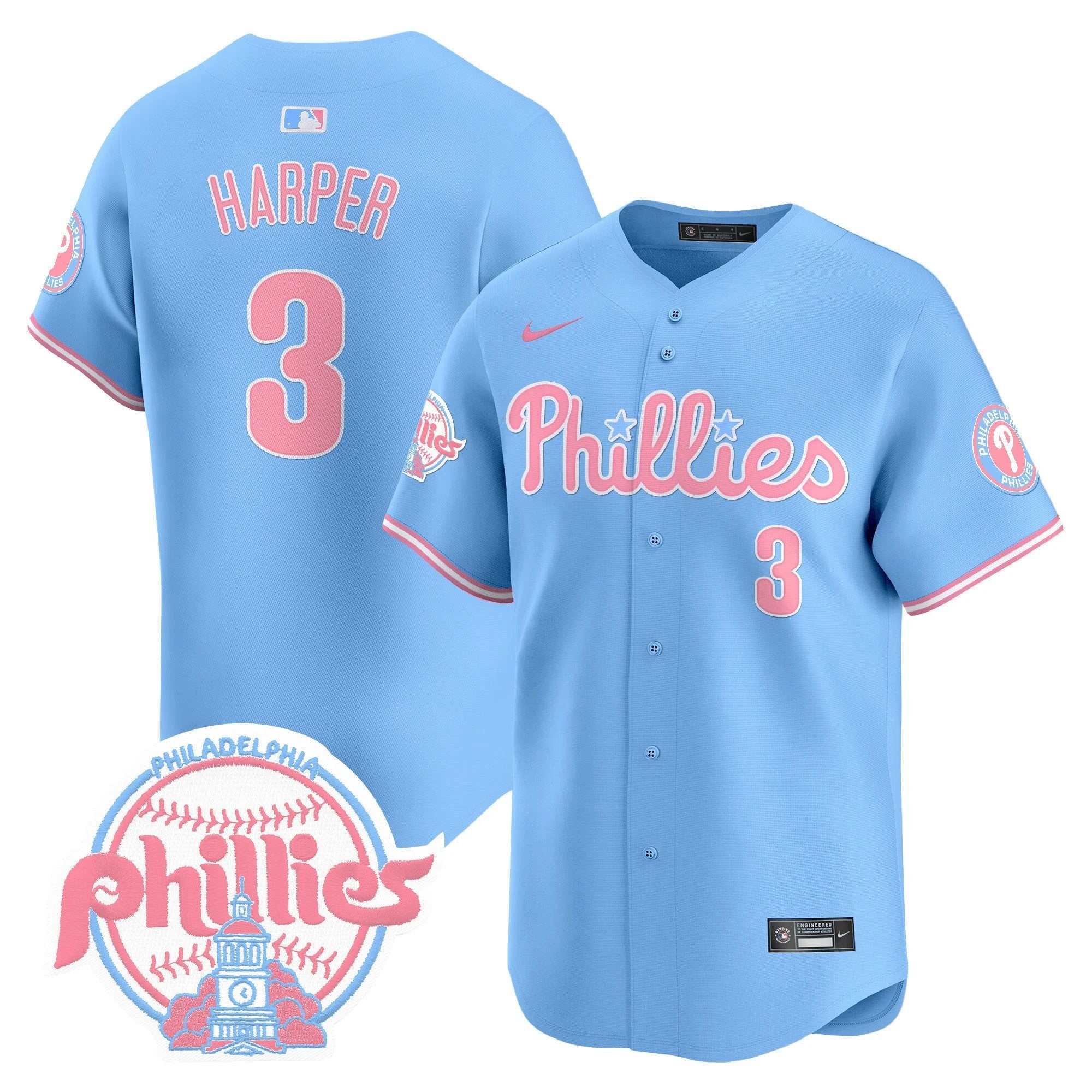 Unisex Phillies Bubblegum Pink Vapor Premier Limited Jersey V2 - All Stitched by Digigearus