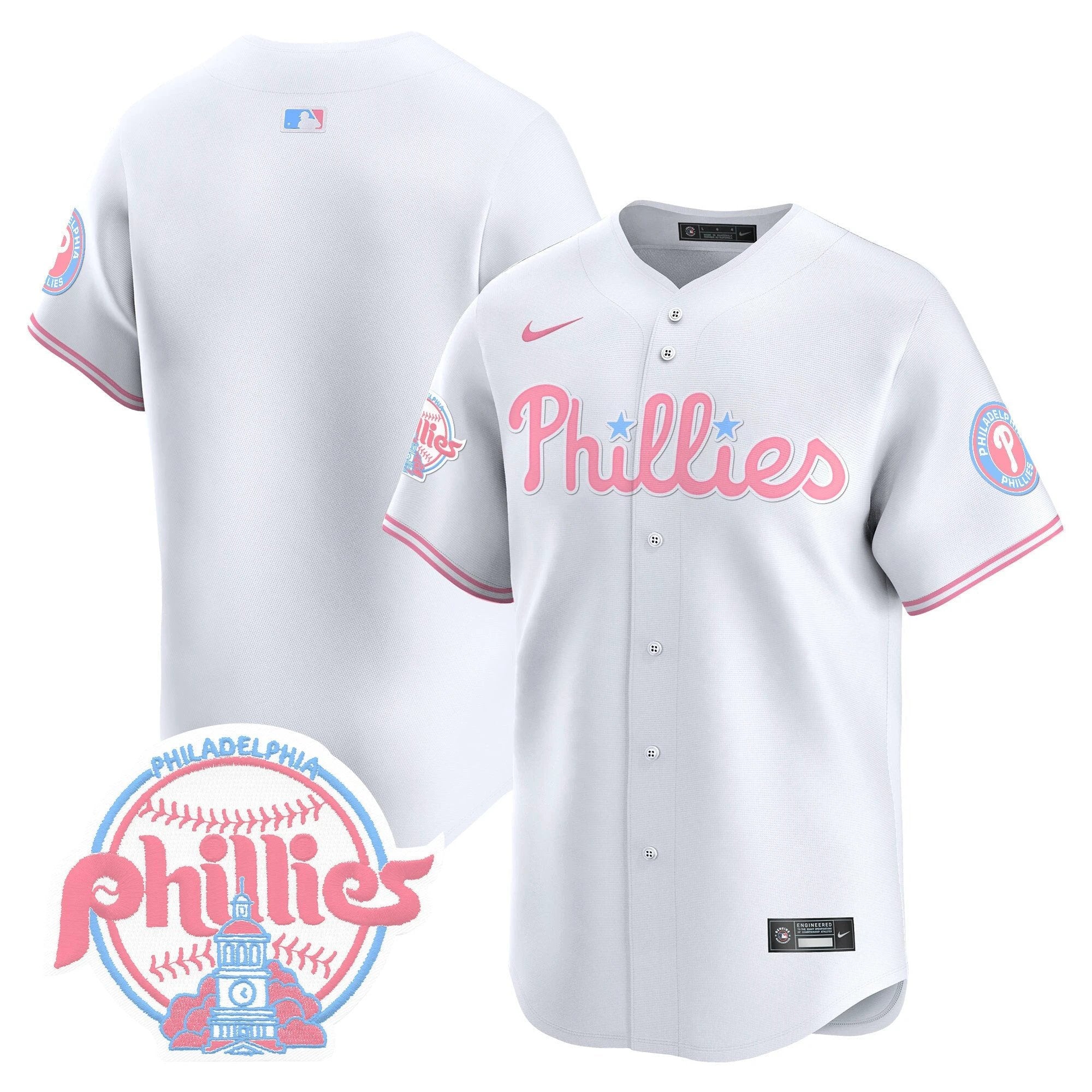 Unisex Phillies Bubblegum Pink Vapor Premier Limited Jersey V2 - All Stitched by Digigearus