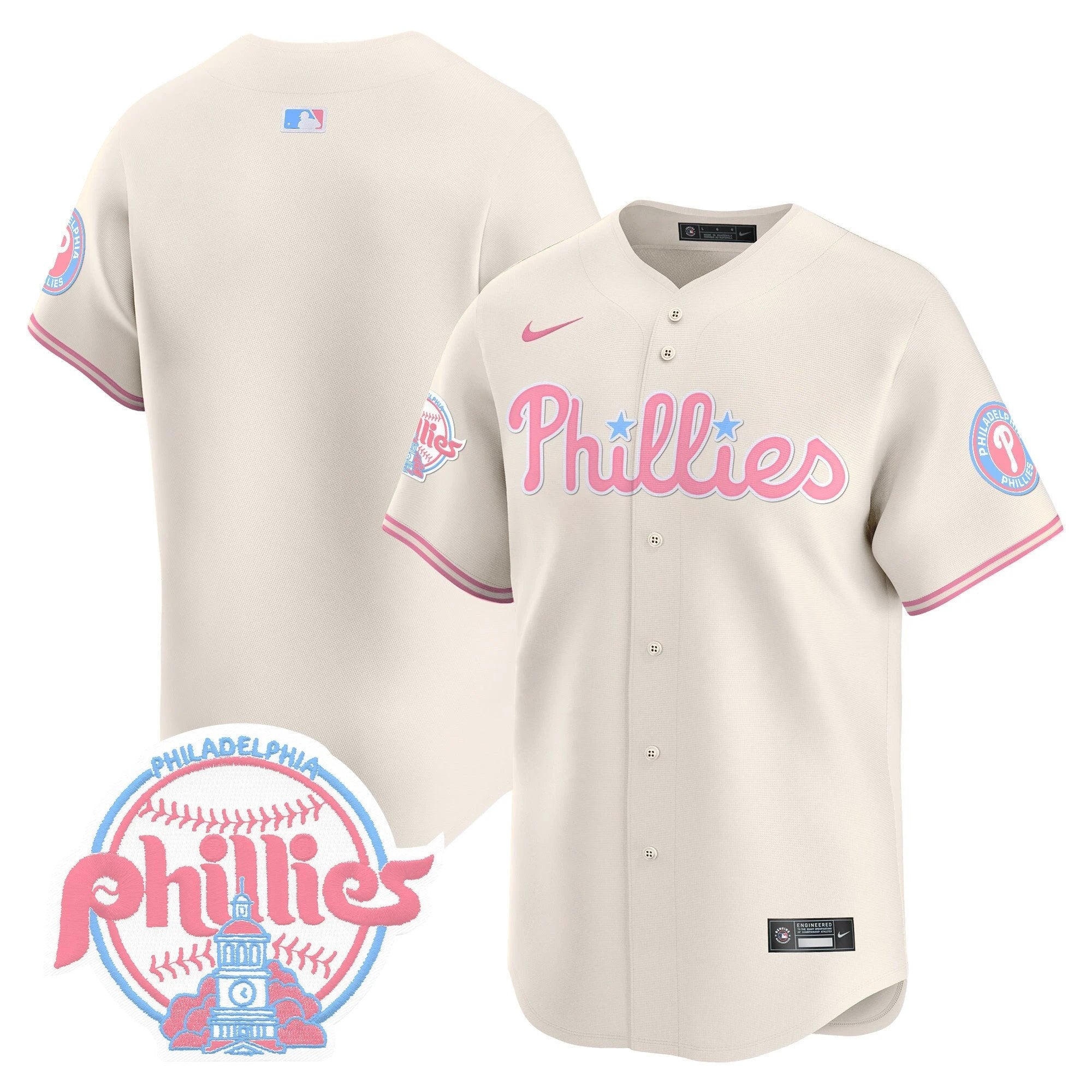 Unisex Phillies Bubblegum Pink Vapor Premier Limited Jersey V2 - All Stitched by Digigearus
