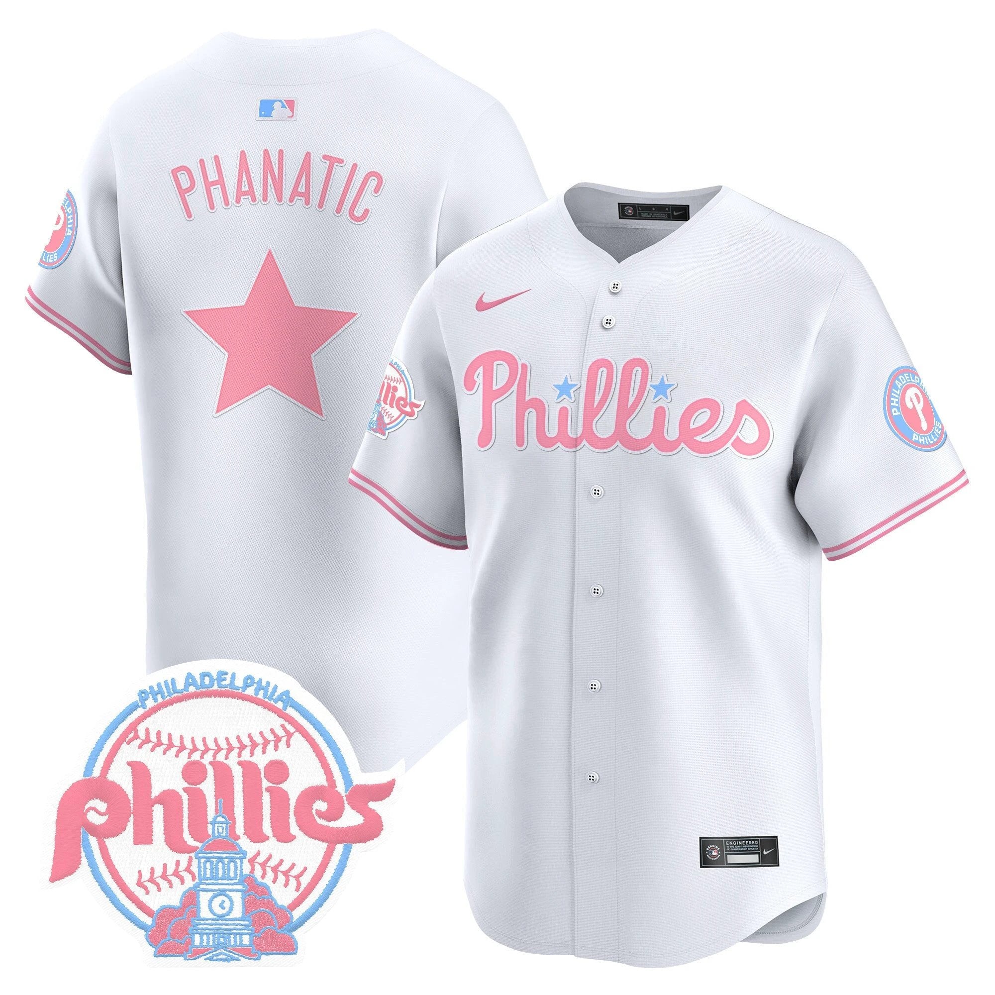 Unisex Phillies Bubblegum Pink Vapor Premier Limited Jersey V2 - All Stitched by Digigearus