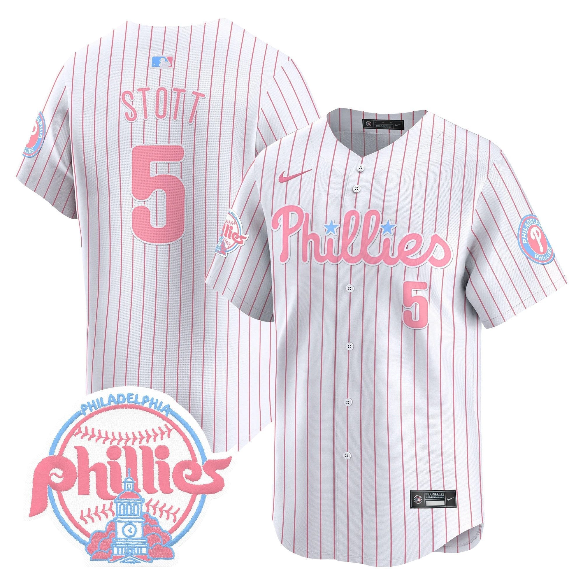 Unisex Phillies Bubblegum Pink Vapor Premier Limited Jersey V2 - All Stitched by Digigearus