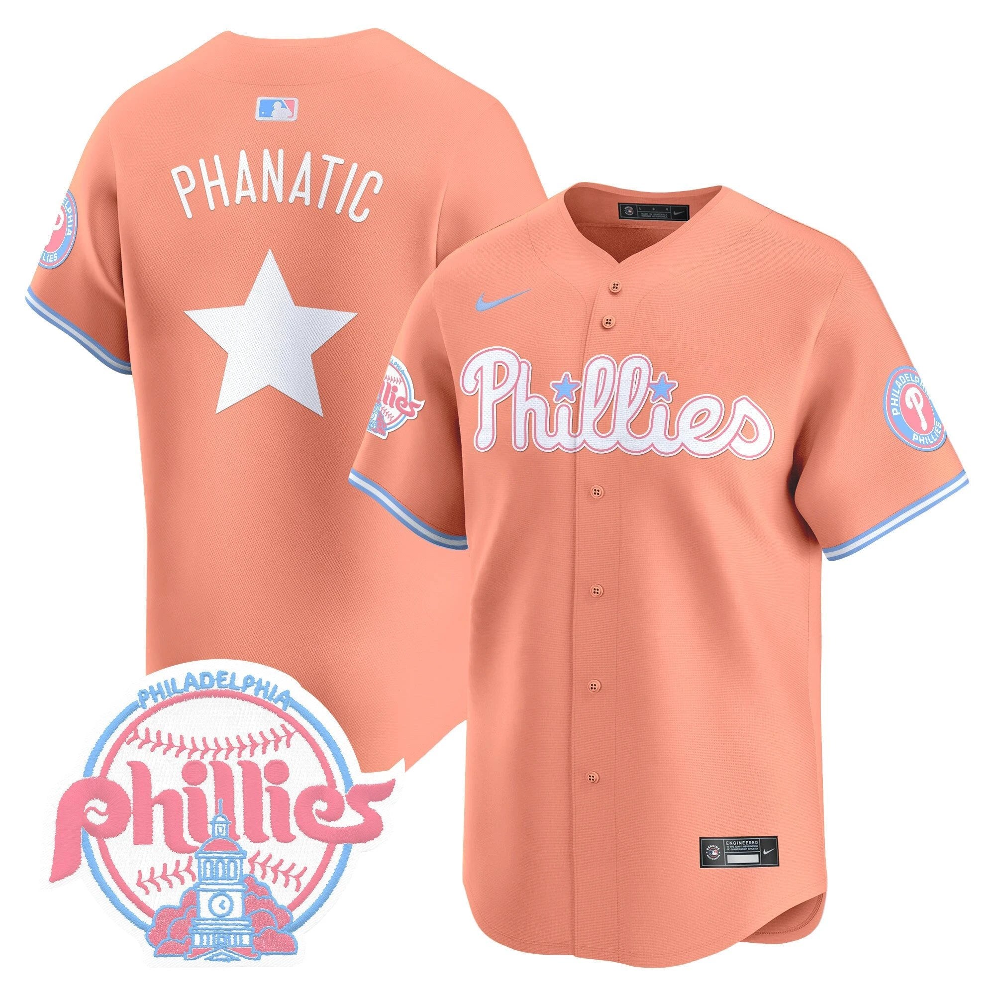 Unisex Phillies Bubblegum Pink Vapor Premier Limited Jersey V2 - All Stitched by Digigearus