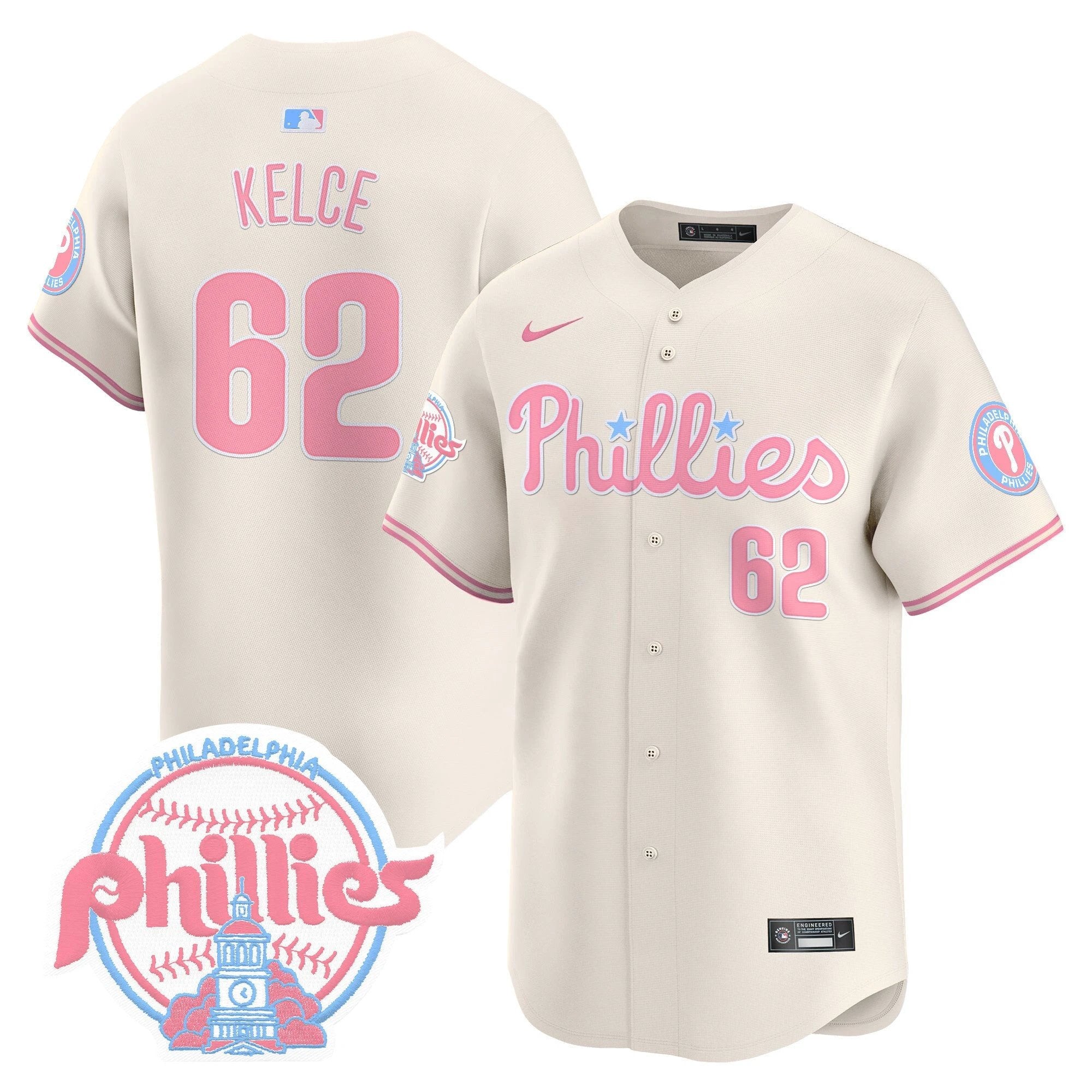 Unisex Phillies Bubblegum Pink Vapor Premier Limited Jersey V2 - All Stitched by Digigearus