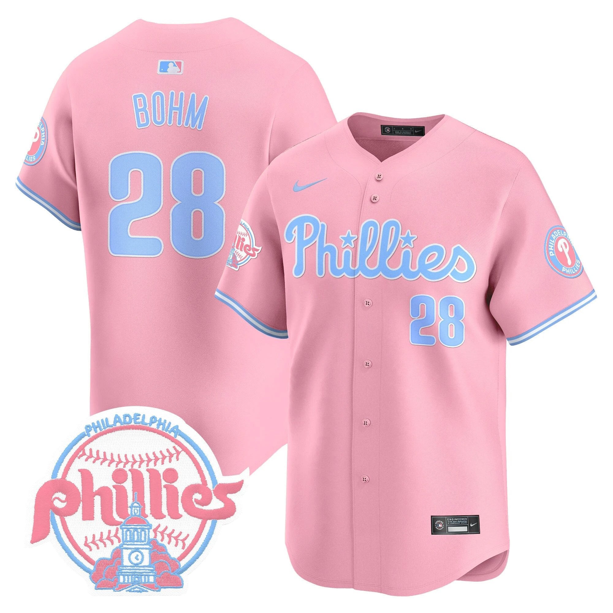 Unisex Phillies Bubblegum Pink Vapor Premier Limited Jersey V2 - All Stitched by Digigearus