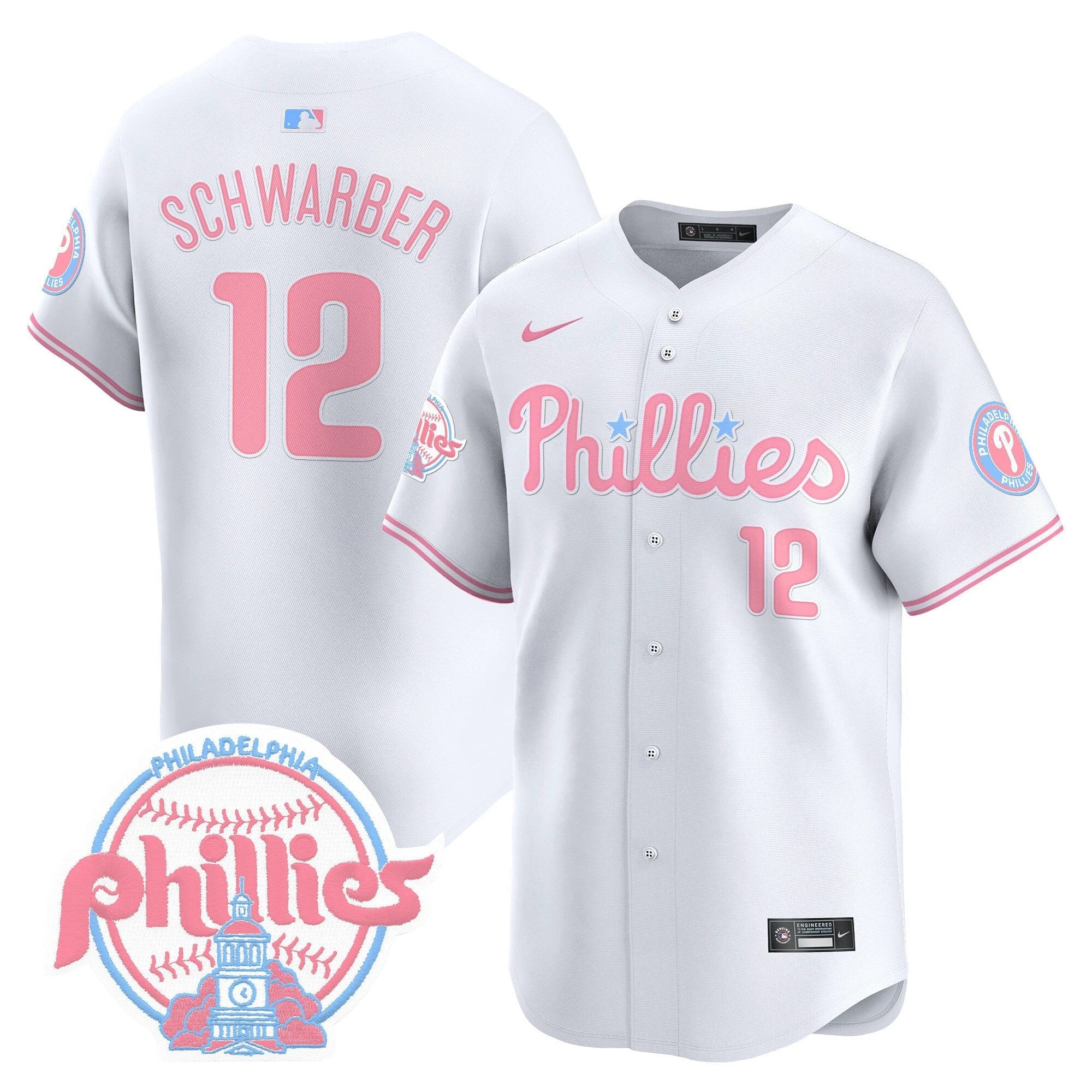 Unisex Phillies Bubblegum Pink Vapor Premier Limited Jersey V2 - All Stitched by Digigearus