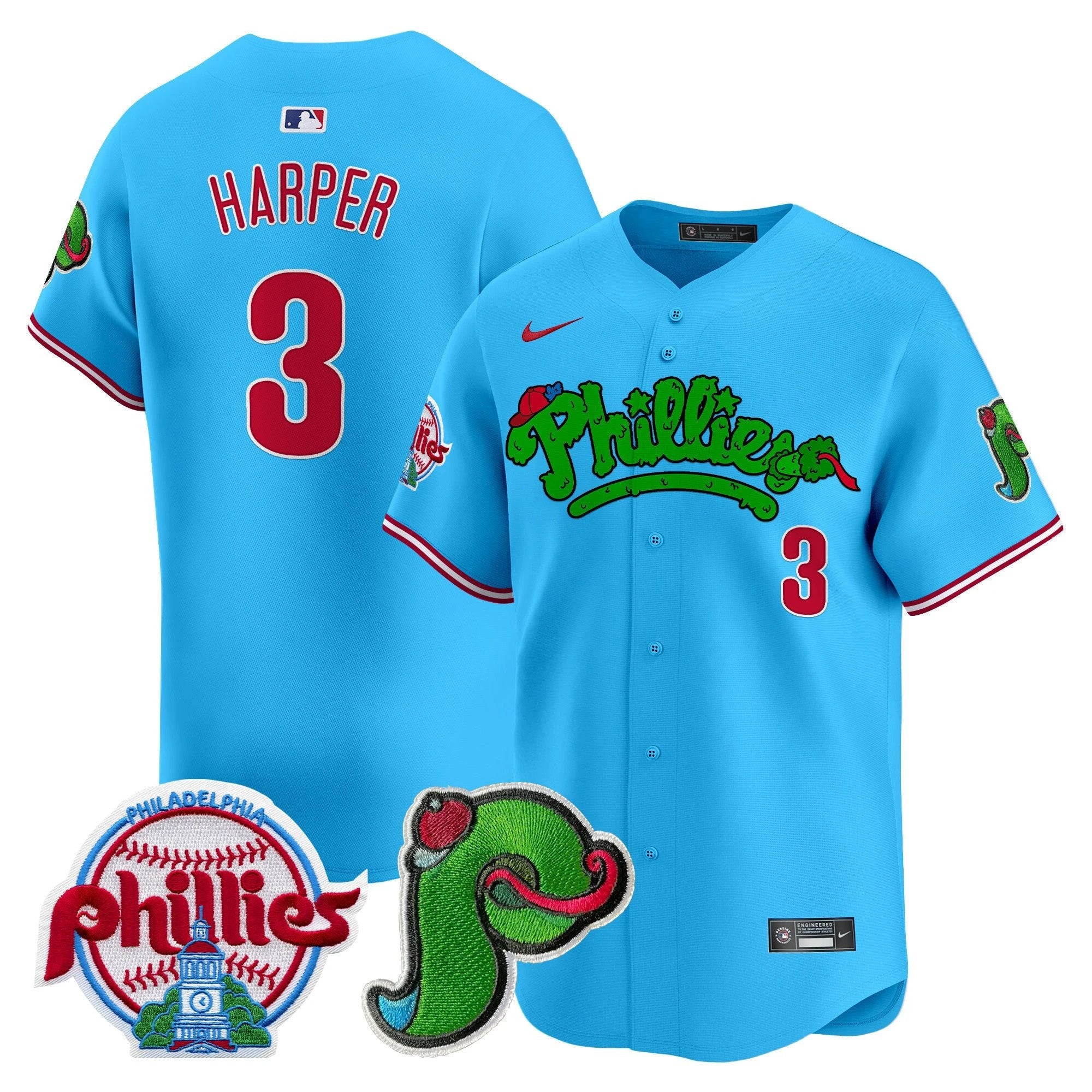 Phillies Phanatic Patch Vapor Premier Limited Jersey V4 - All Stitched by Digigearus